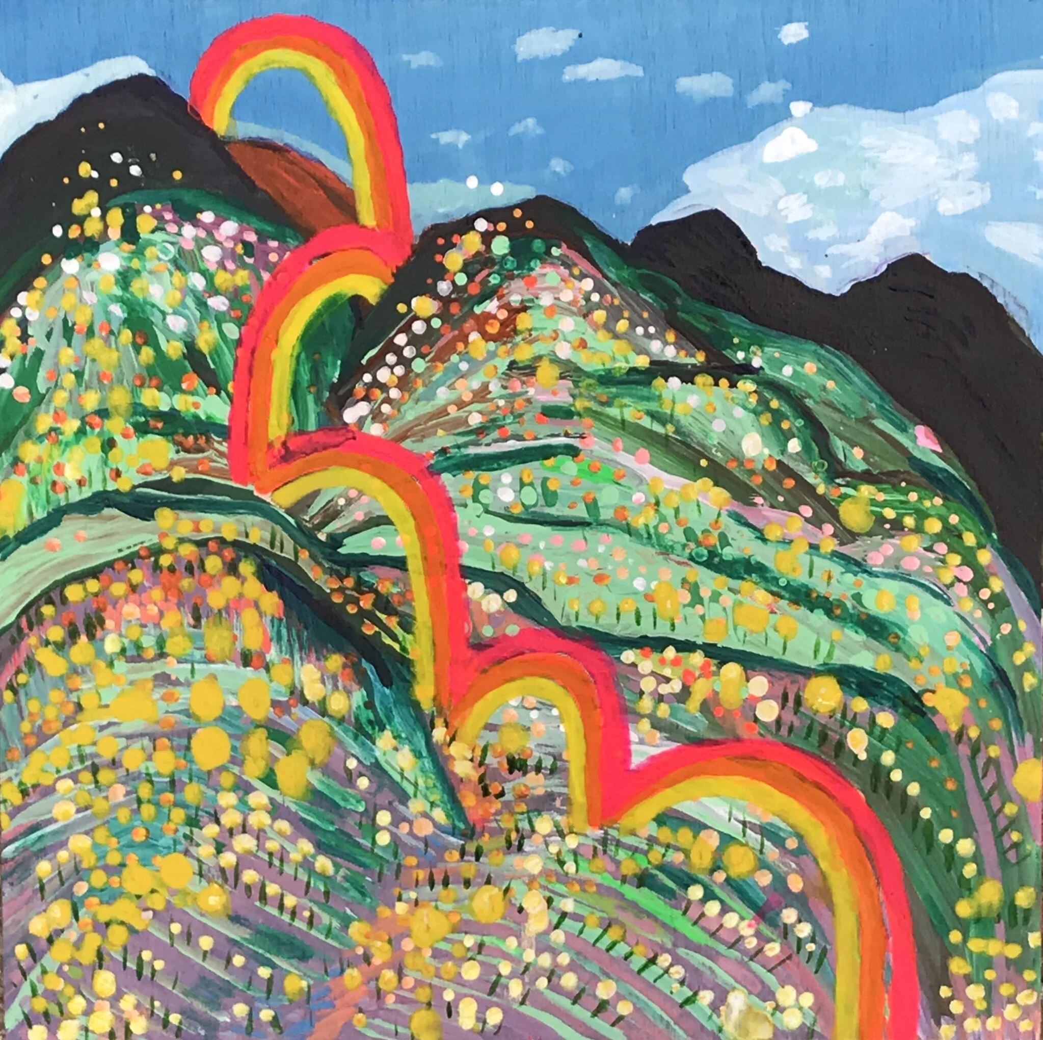   Rainbow Trail   8x8”  Mixed media on panel  2020 