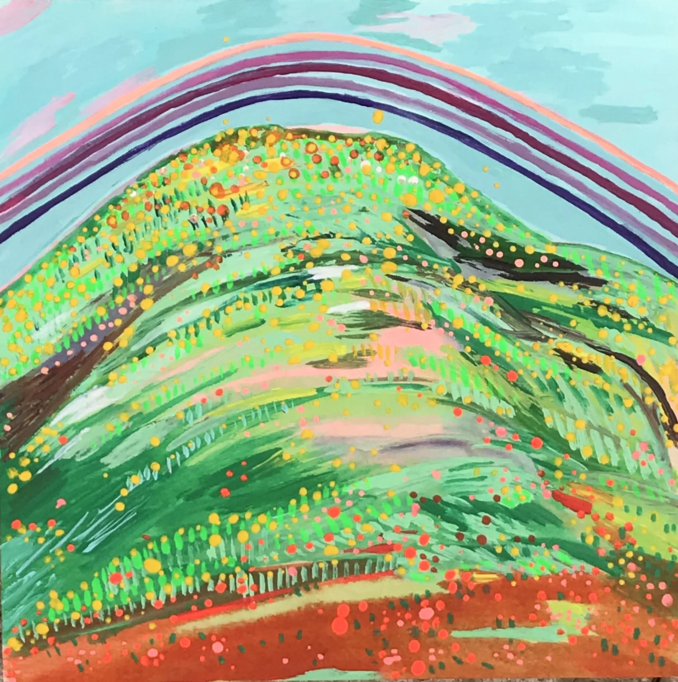   High Arc   8x8”  Mixed media on panel  2020 