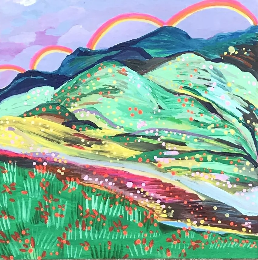   Epic Arches   8x8”  Mixed media on panel  2020 