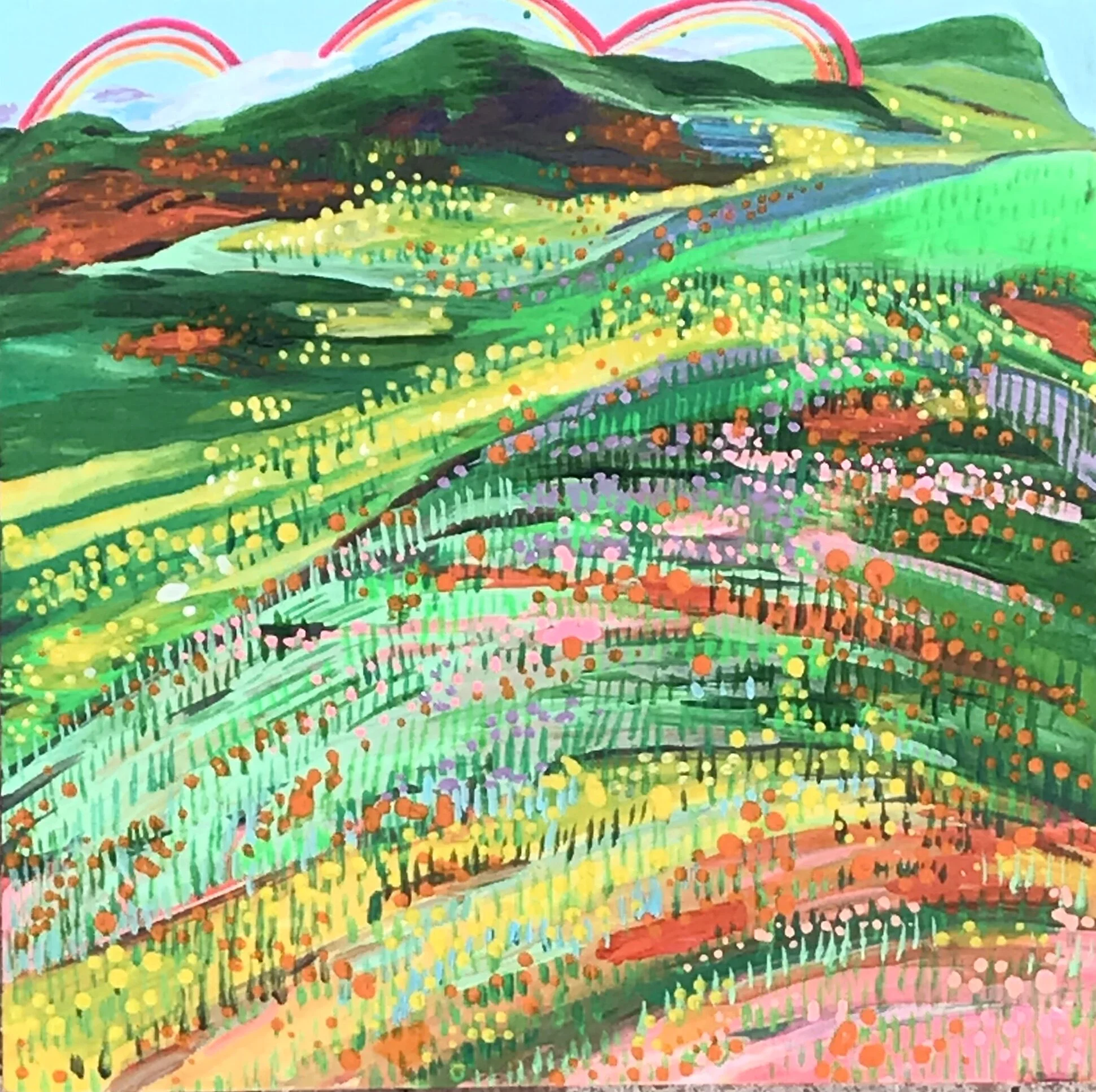   High Desert Valley   8x8”  Mixed media on panel  2020 