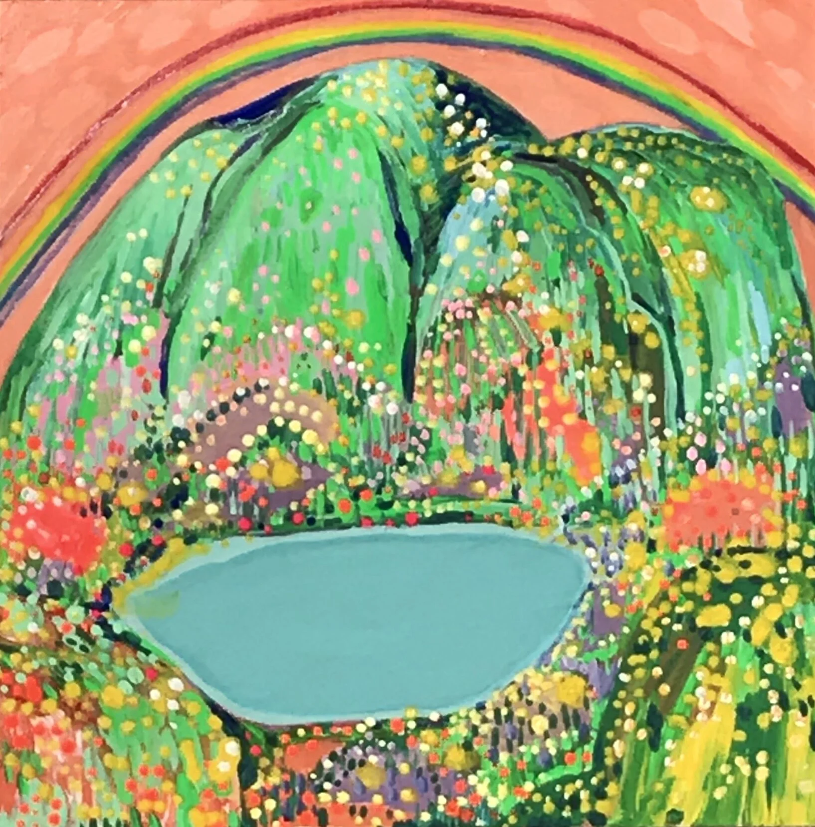   Cool Pool   8x8”  Mixed media on panel  2020 