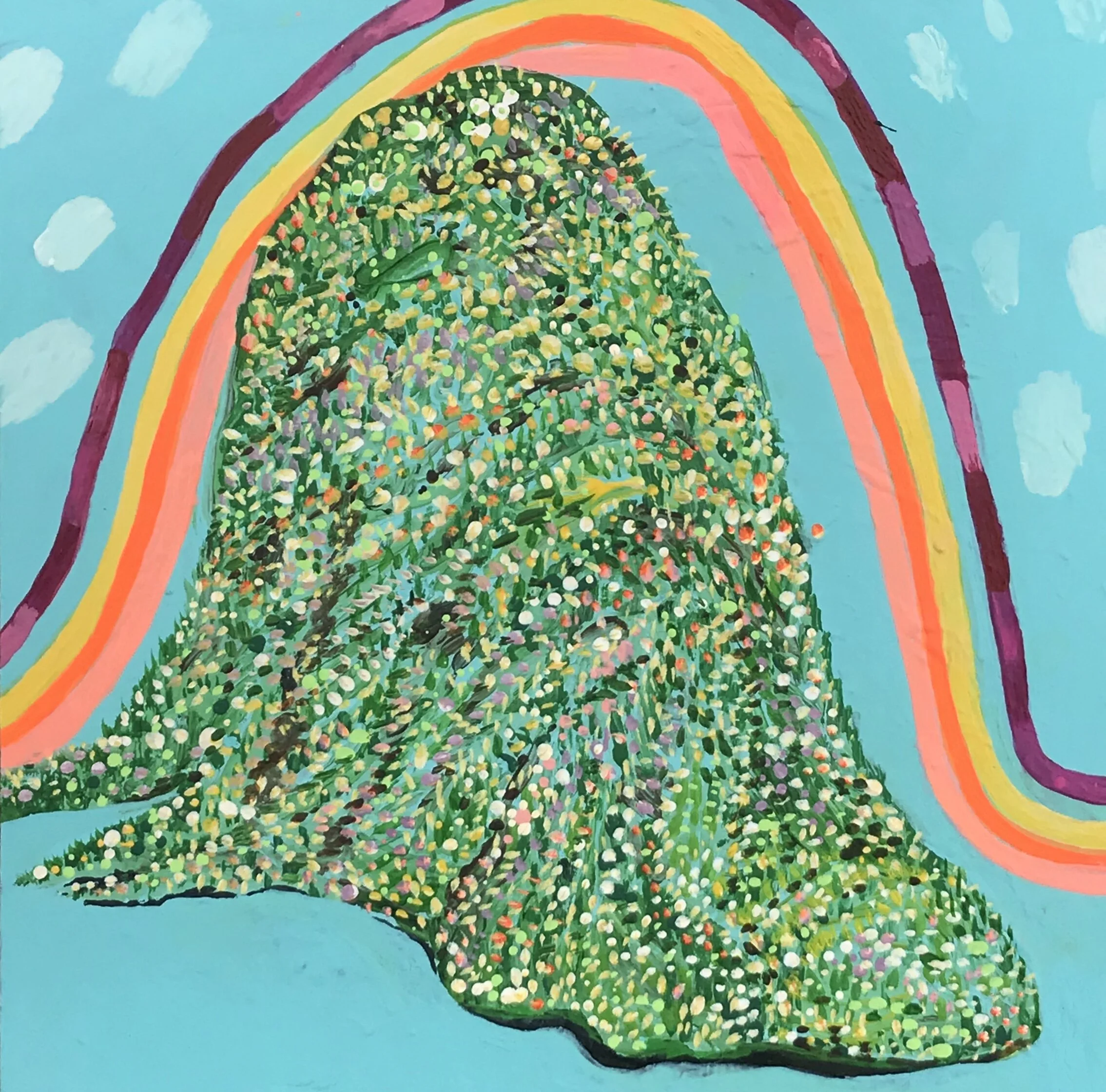   Love Island Actually   8x8”  Mixed media on panel  2020 