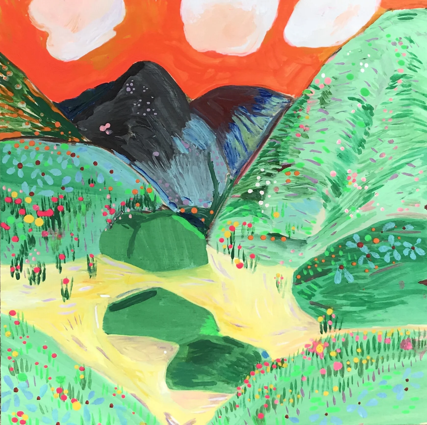   Into the Gila Wilderness   8x8”  Mixed media on panel  2020 