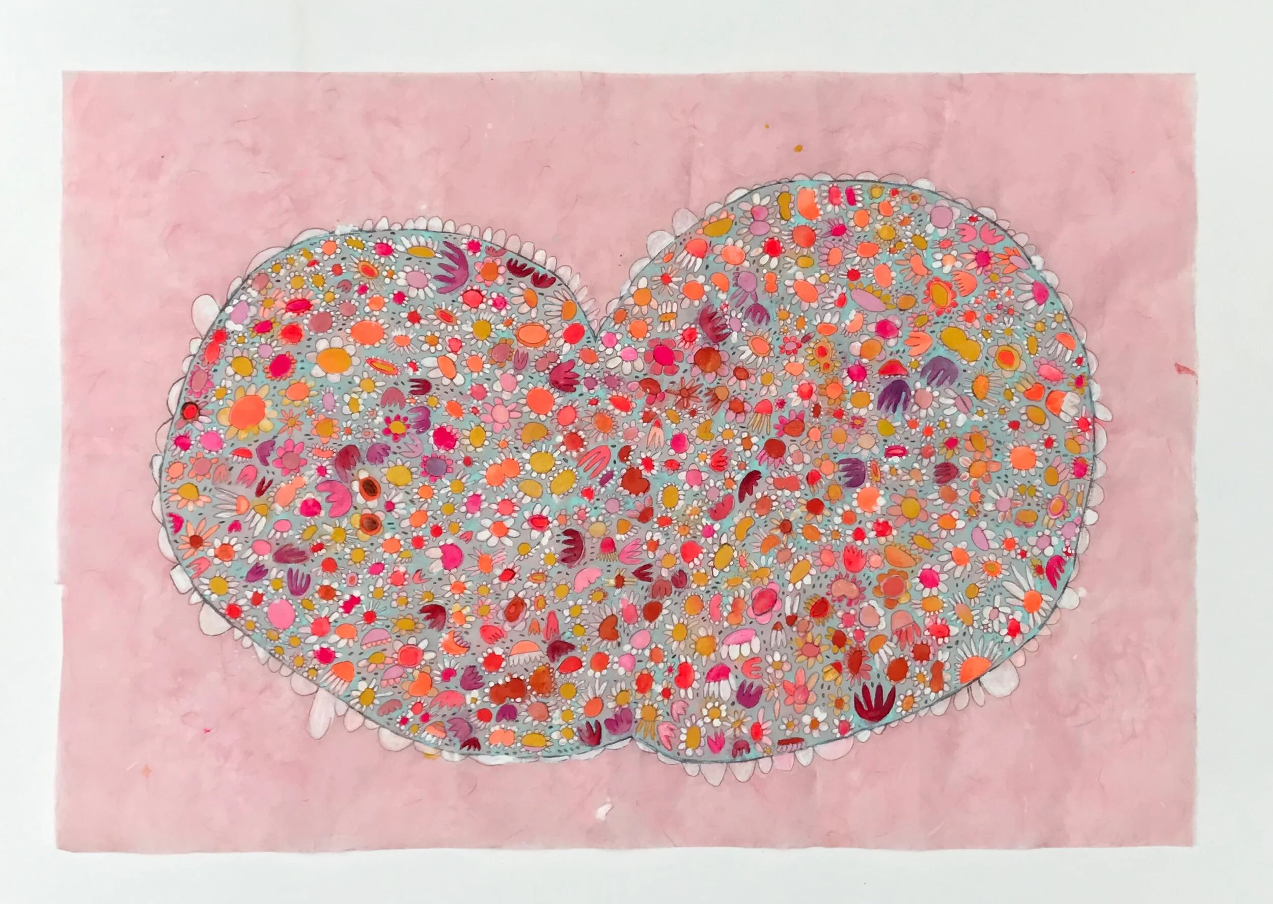   Petal Puddle   25x36.5”  Mixed media on paper  2020 