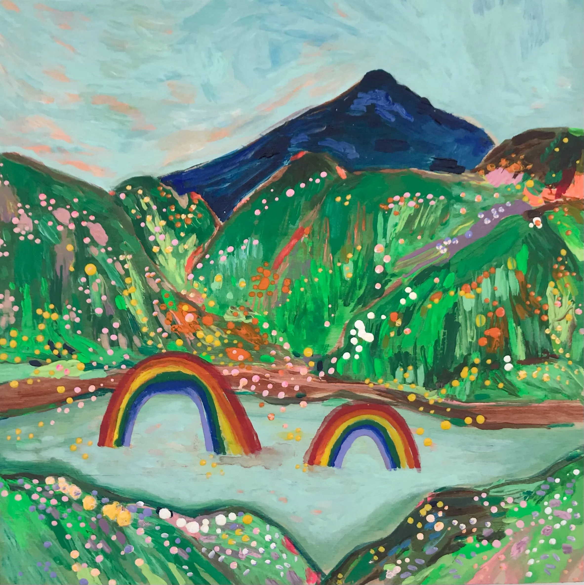   A Place We Can Go Together   8x8”  Mixed media on panel  2020 