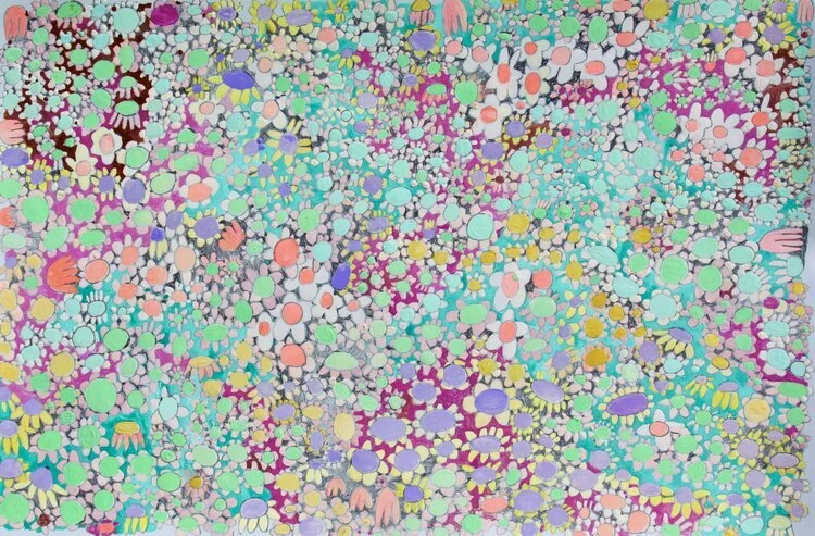   Infinite Flower Field   11x15”  Mixed media on paper  2020 