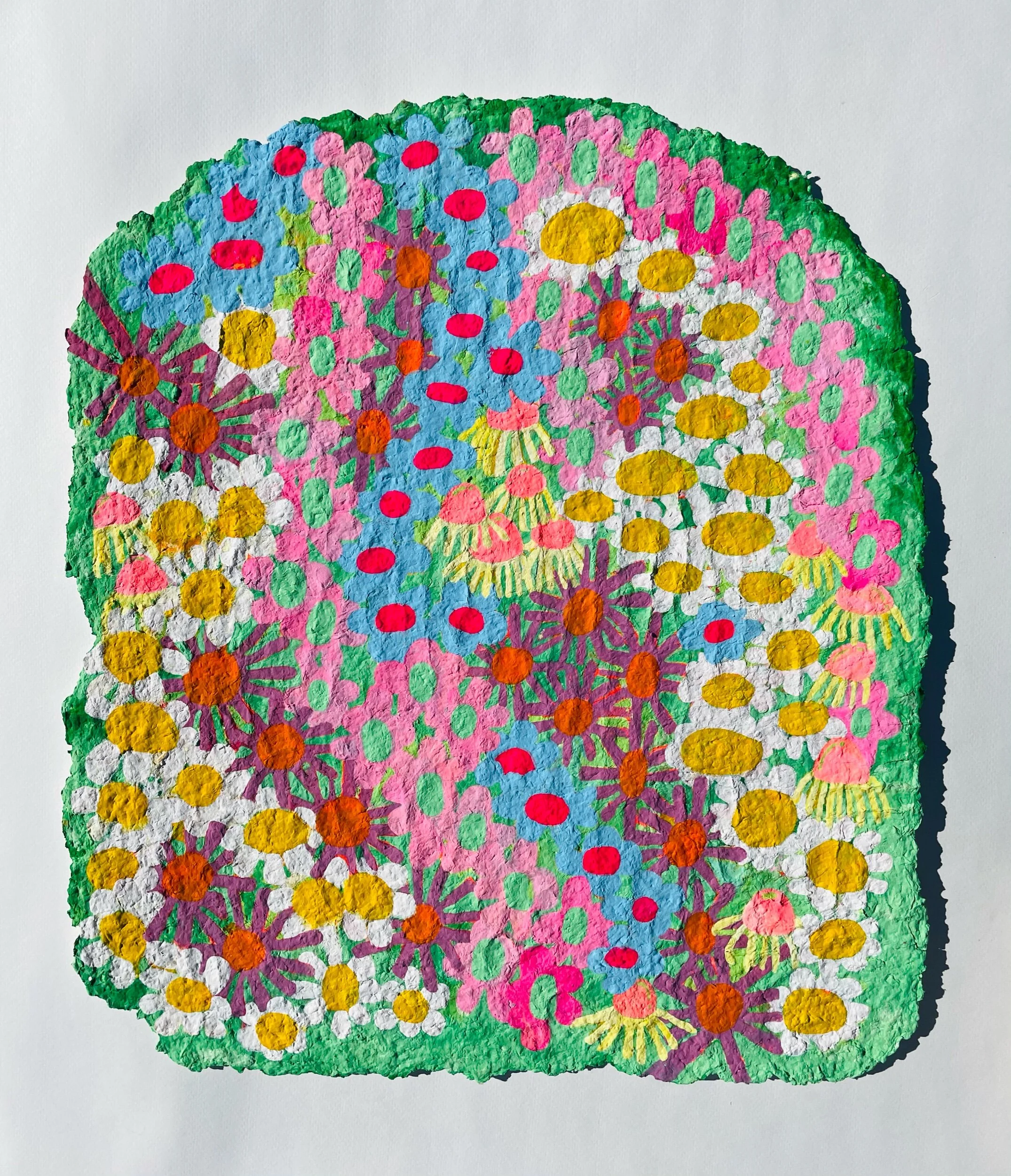   Mound of Flowers   25x22”  Mixed media on handmade paper  2020- 2021 