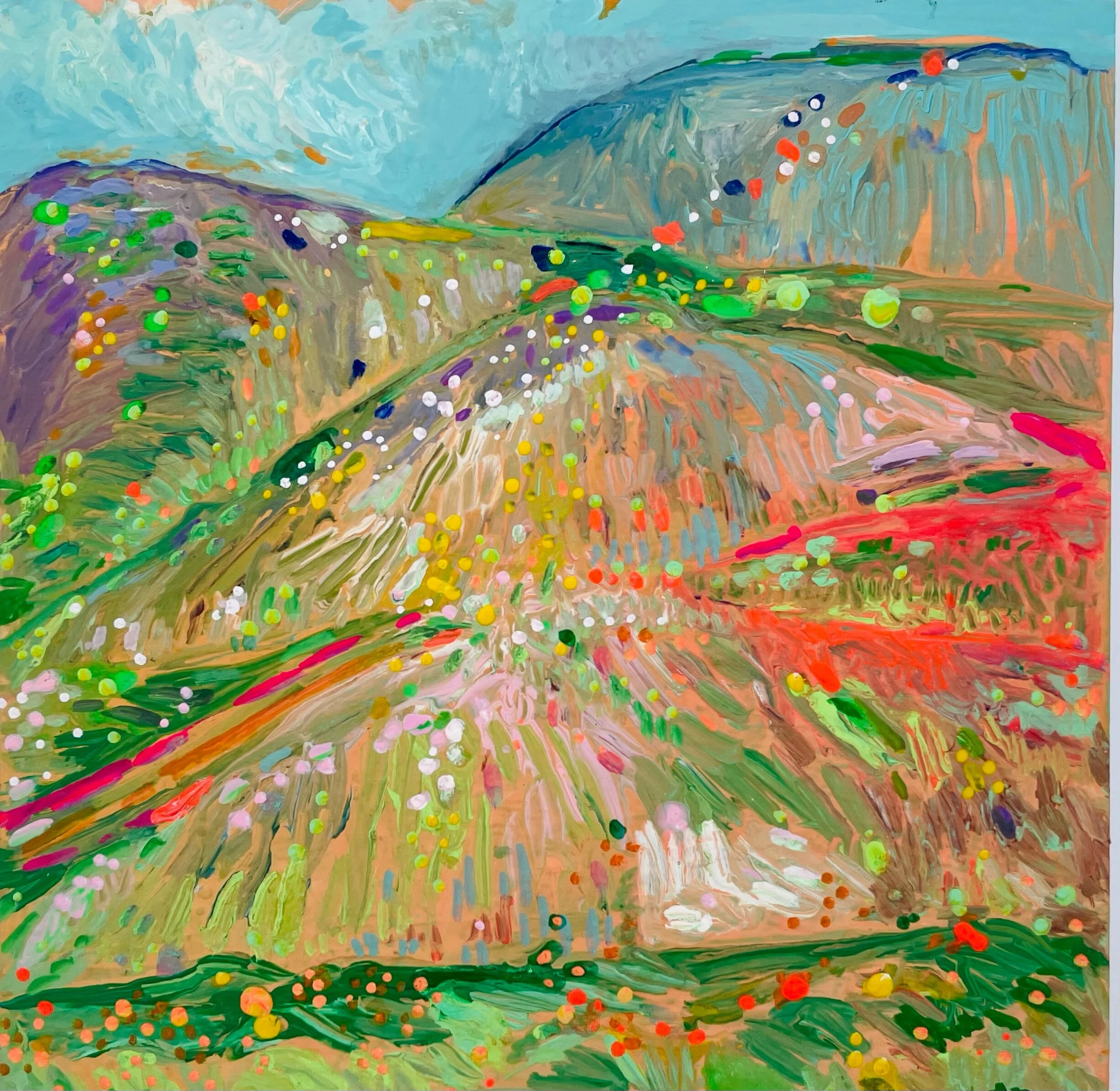   Gravel Pit Glory   8x8”  Mixed media on panel   2021 