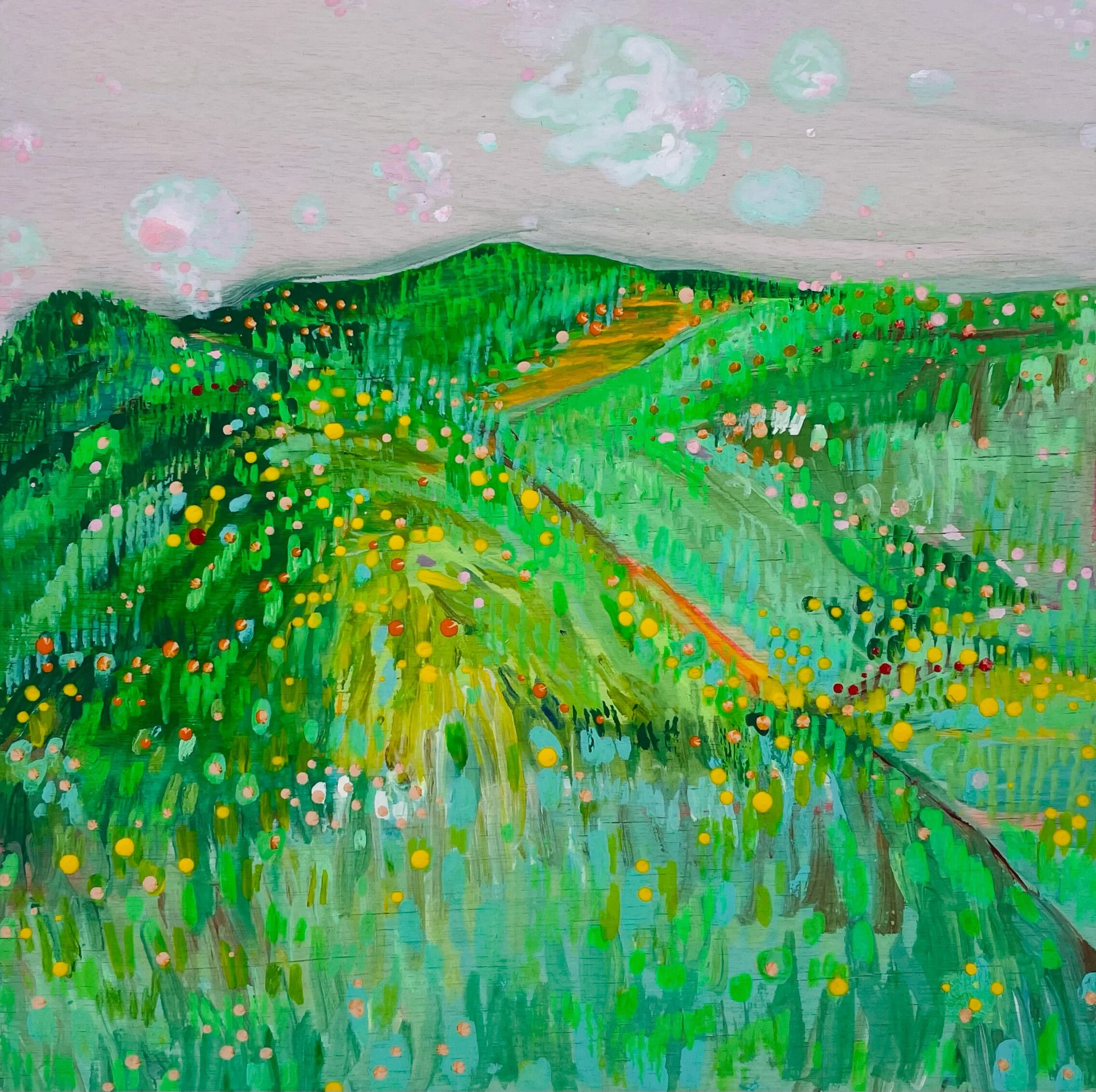   Baby Powder   8x8”  Mixed media on panel   2021 