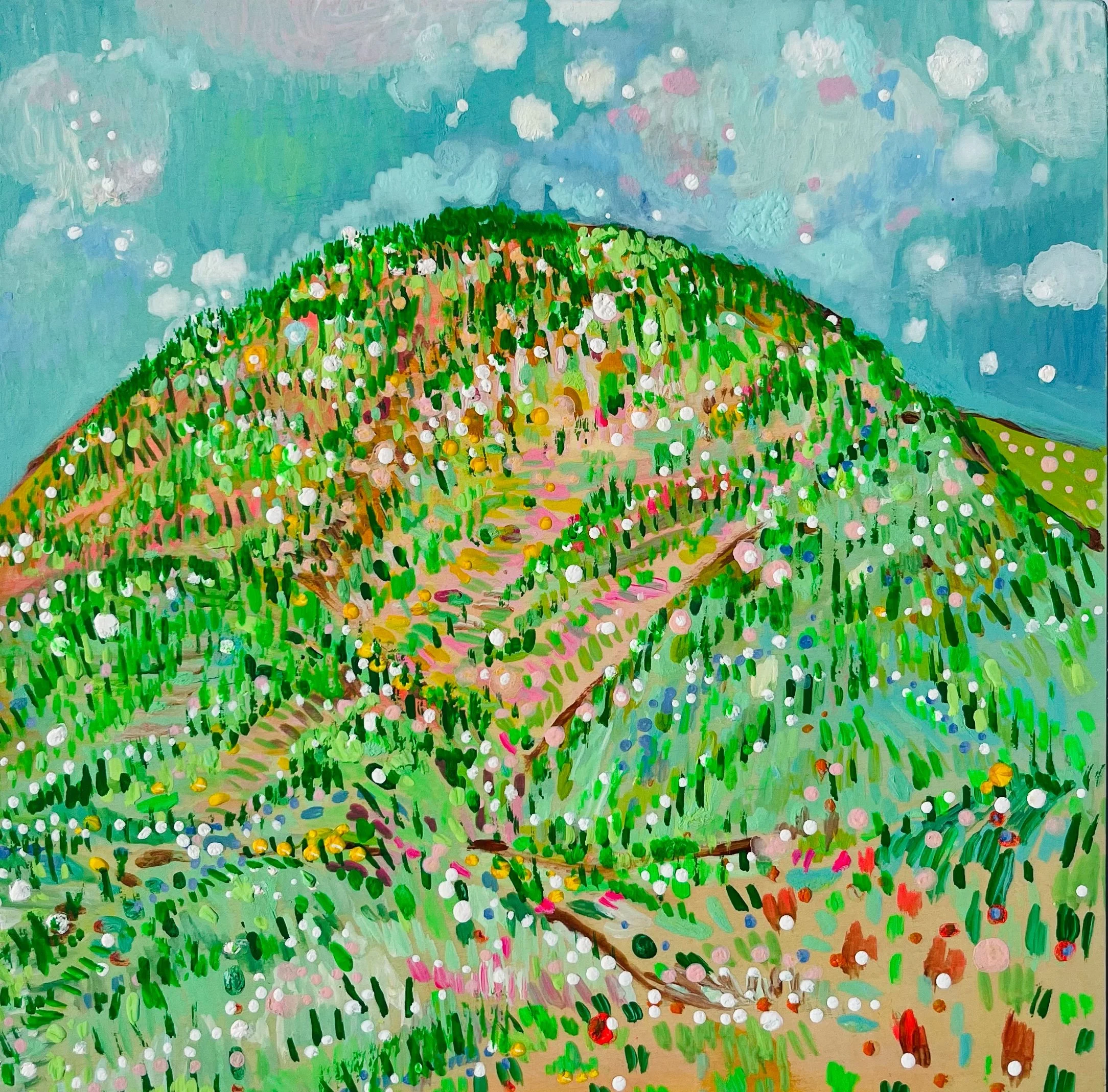   Puff Puffs   8x8”  Mixed media on panel  2020-2021 