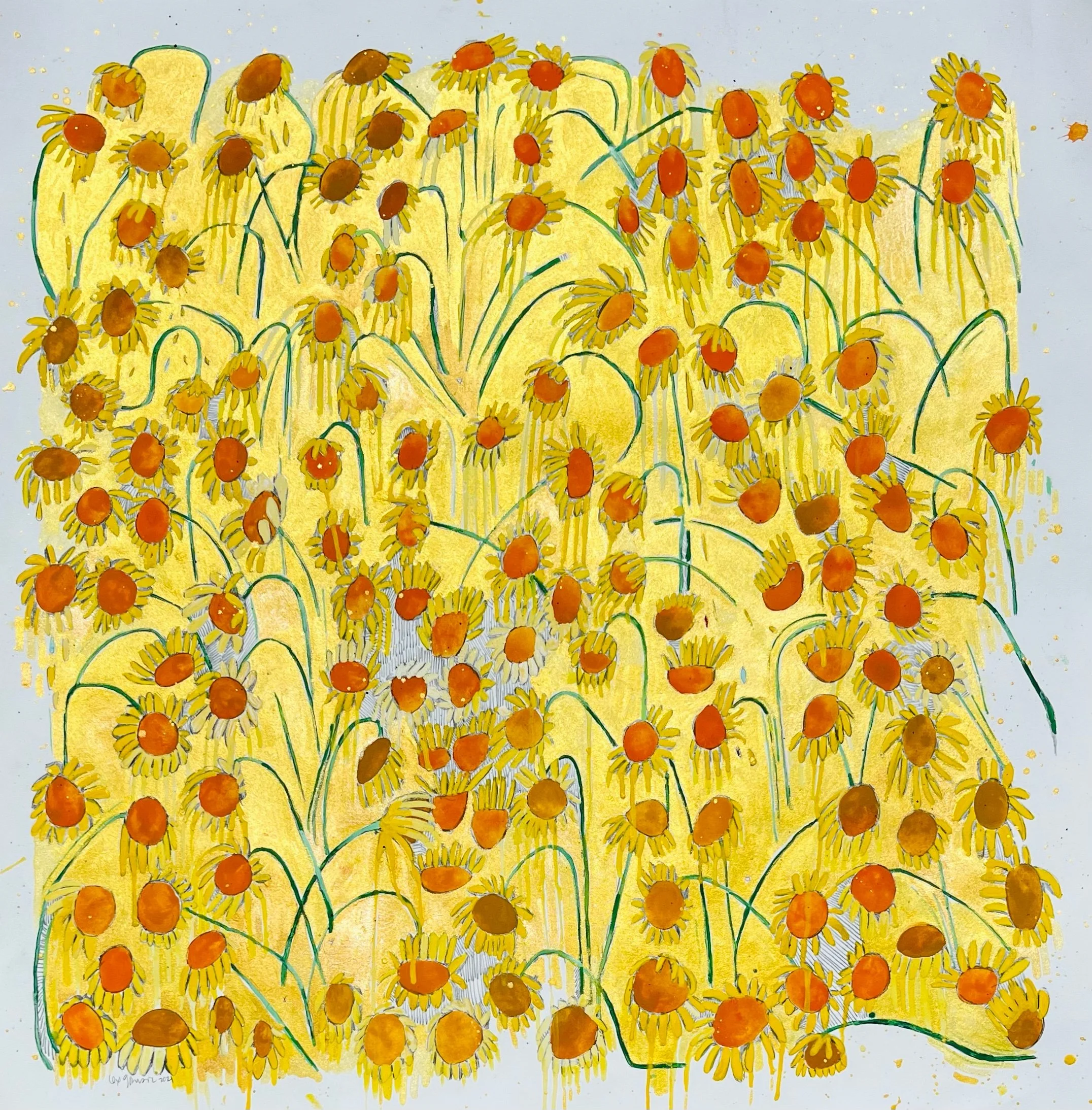   Lilting in the Sun   30x30”  Mixed media on paper  2021 