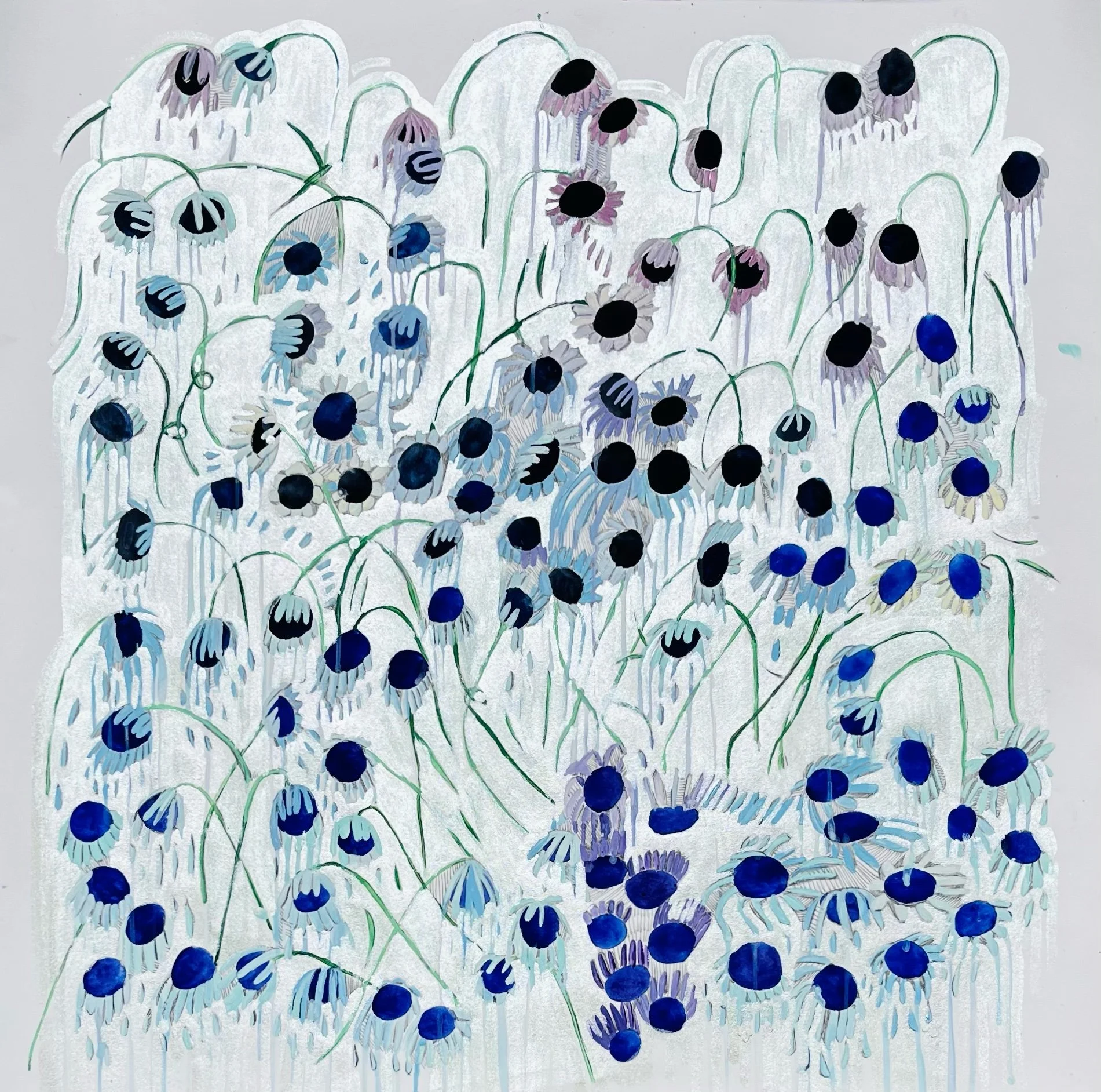   Weeping   30x30”  Mixed media on paper  2021 