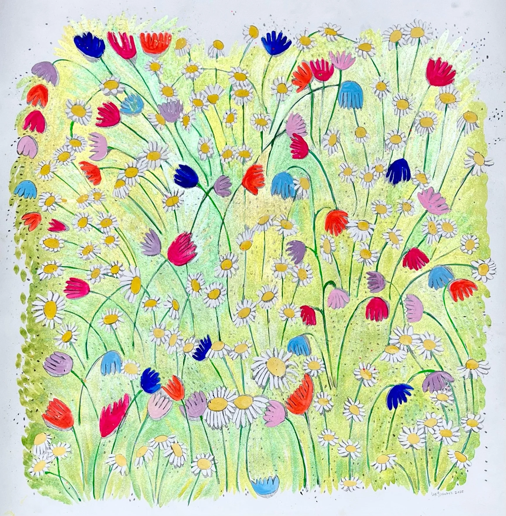   Seeding   30x30”  Mixed media on paper  2022 