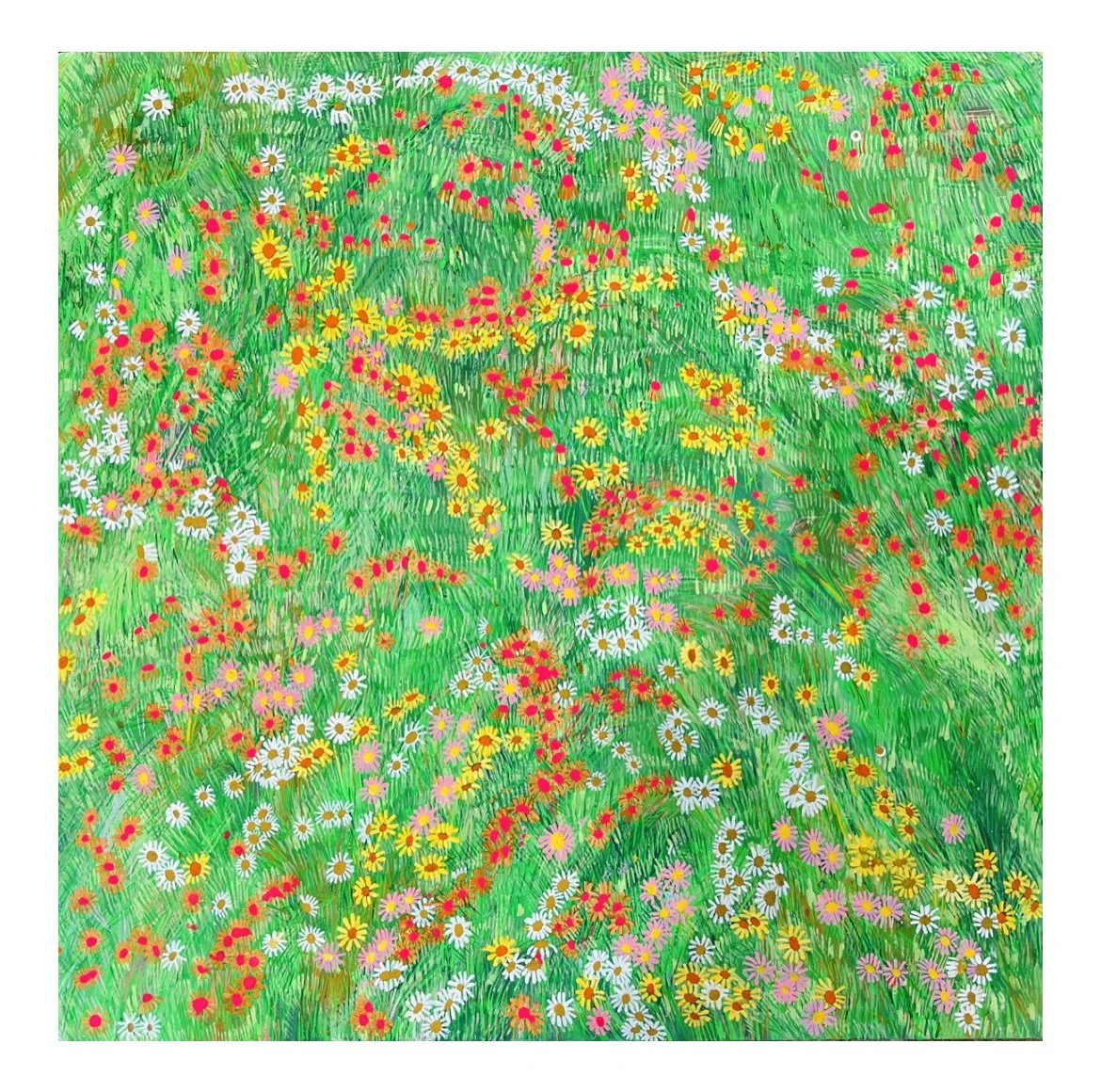  Wet Grass 3  36x36”  Mixed media on panel  2023 