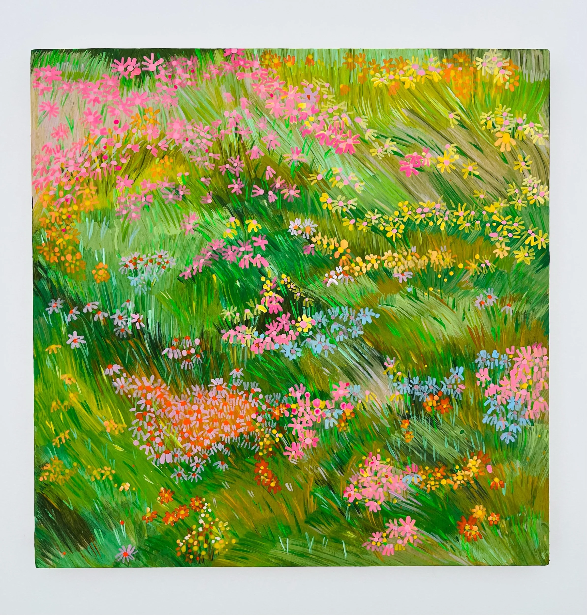  Meadow 1  12x12”  Mixed media on panel   2023 