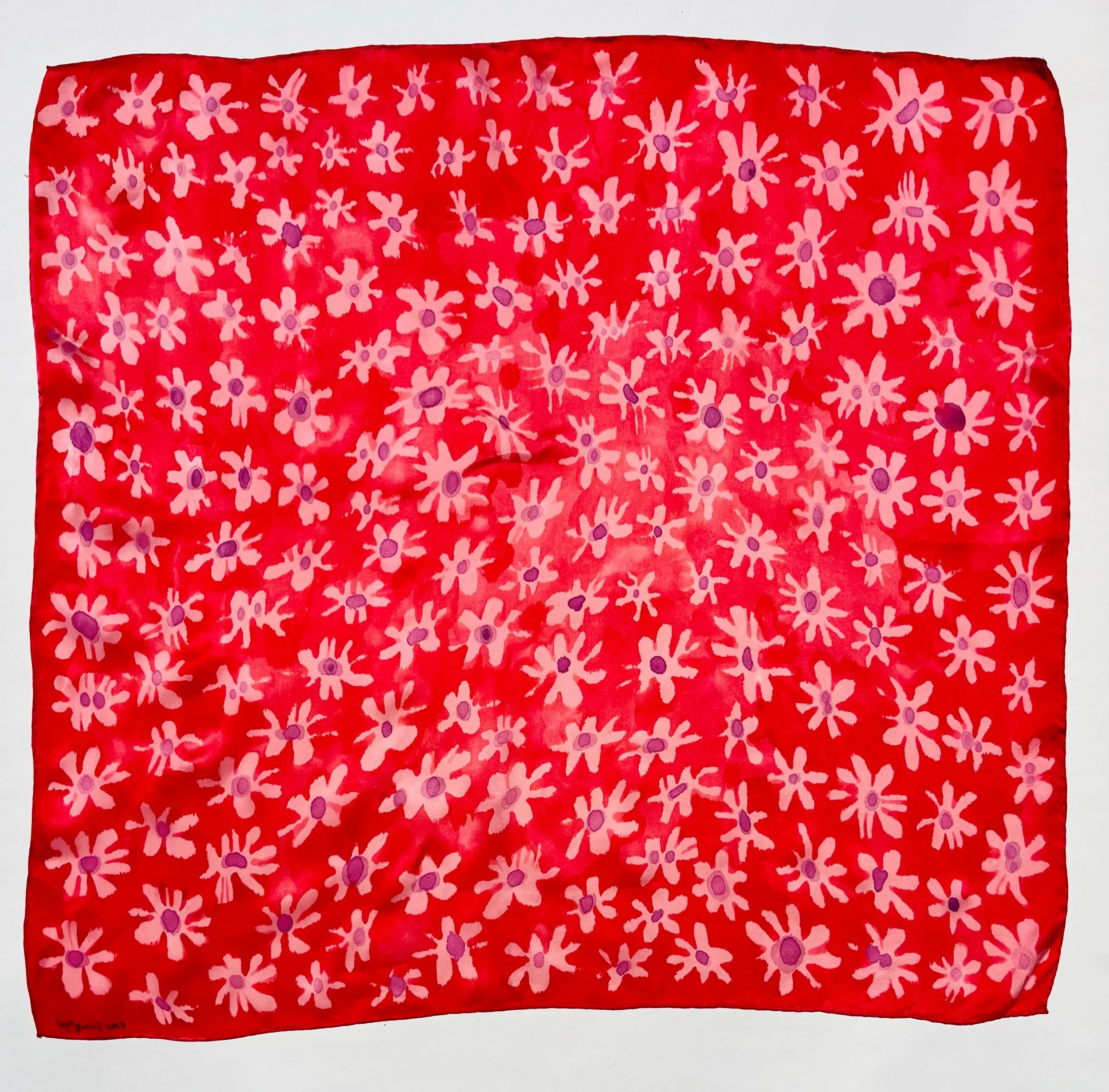  Kool-Aid Red - $300  35x35”  Dye on silk  2023   