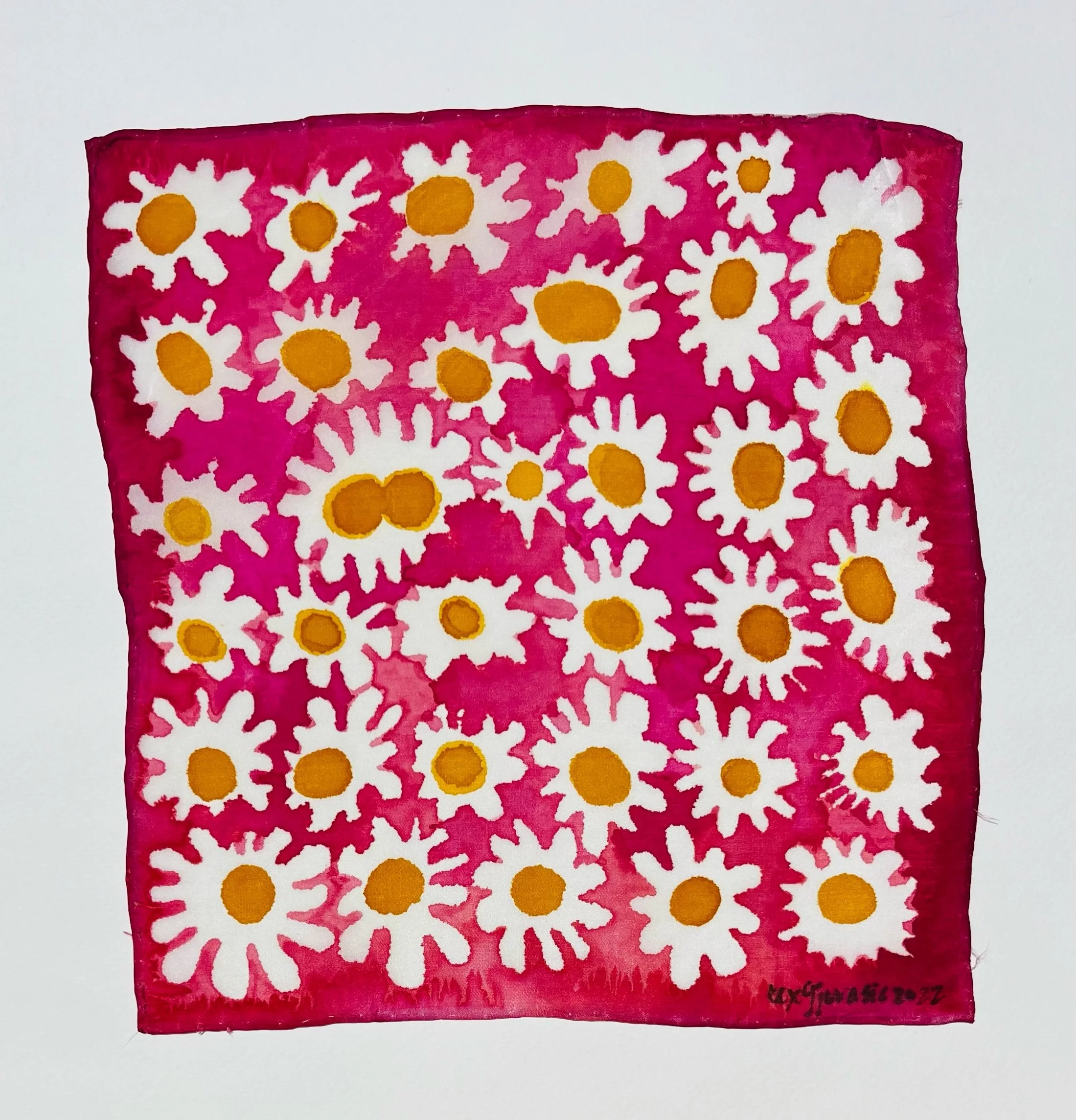  Mulberry- $50  10x10”  Dye on silk  2023 