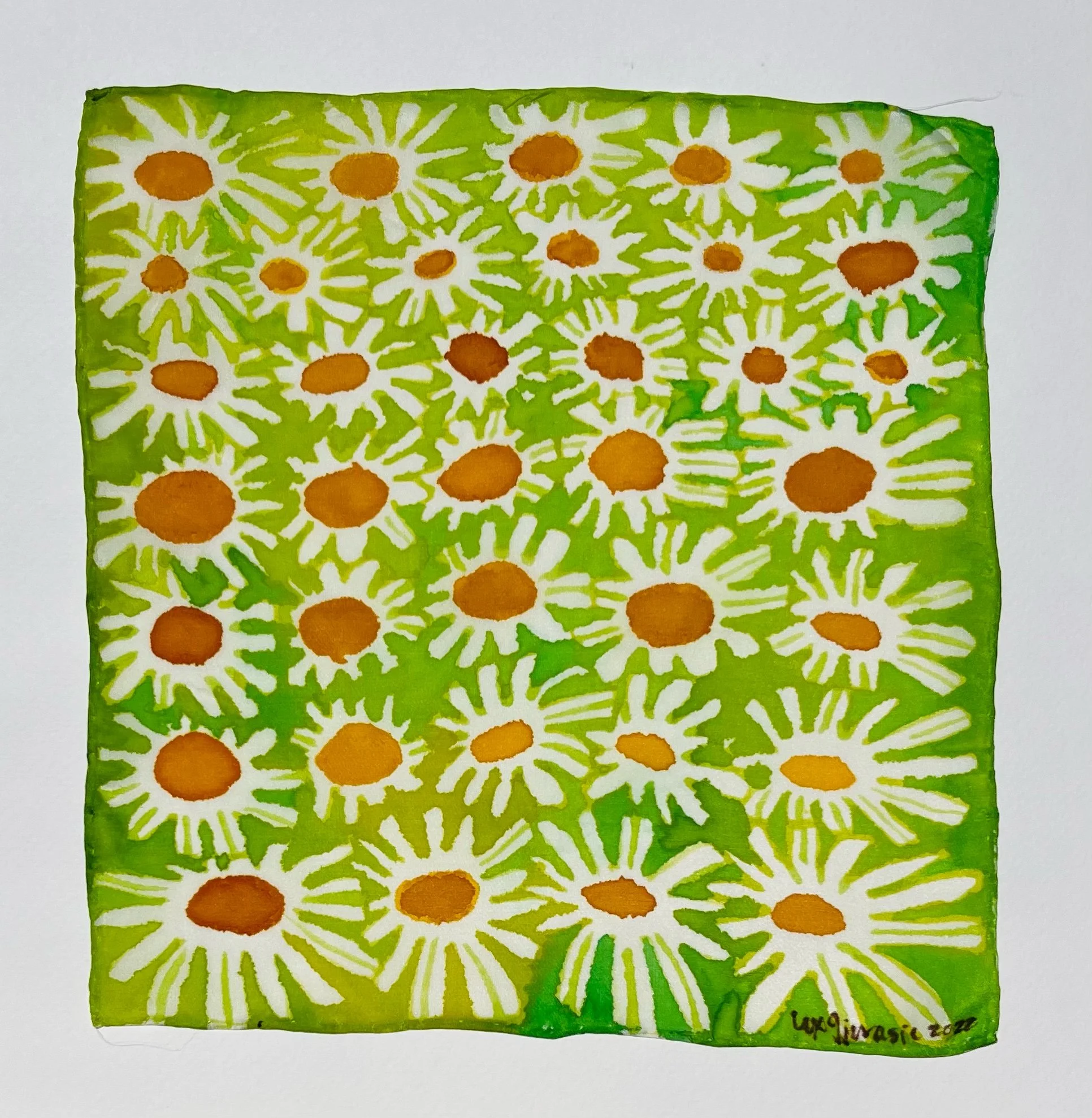  Green-$50  10x10”  Dye on silk  2023 