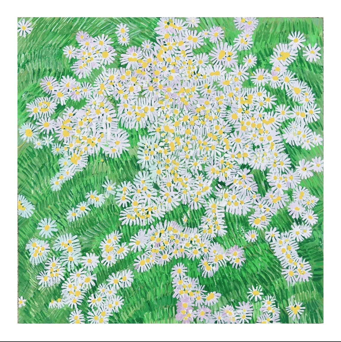  Fleabane Cluster  18x18”  Mixed media on panel  2023 