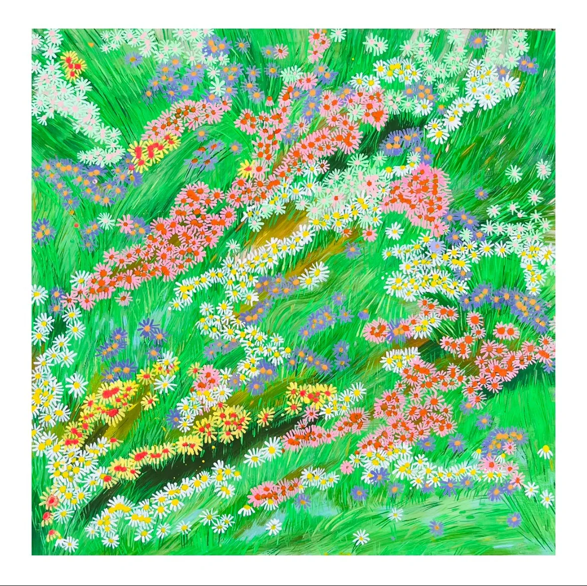  Meadow 4  24x24”  Mixed media on panel  2023 