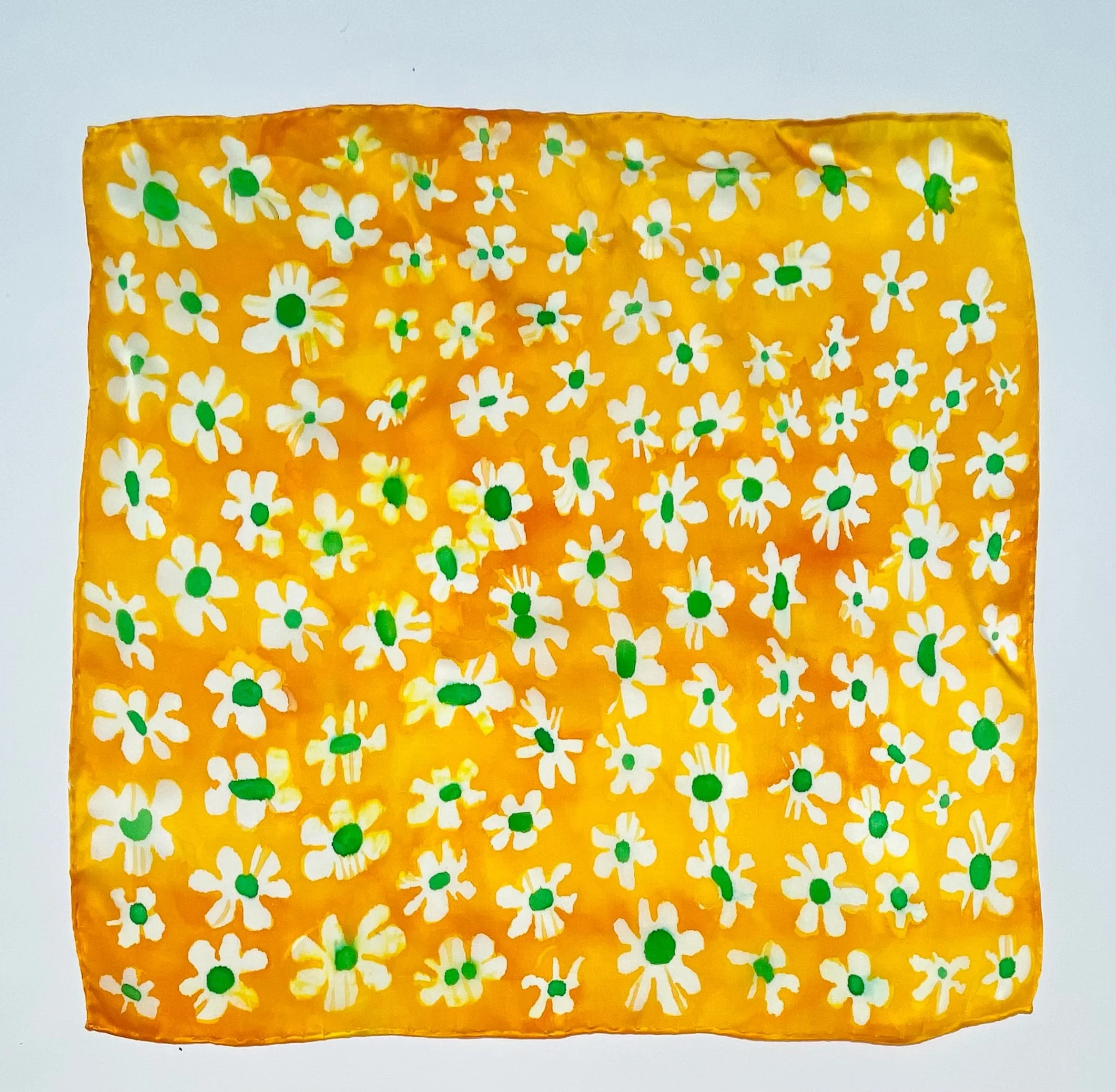  Golden Rod- $300  35x35”  Dye on silk  2024 