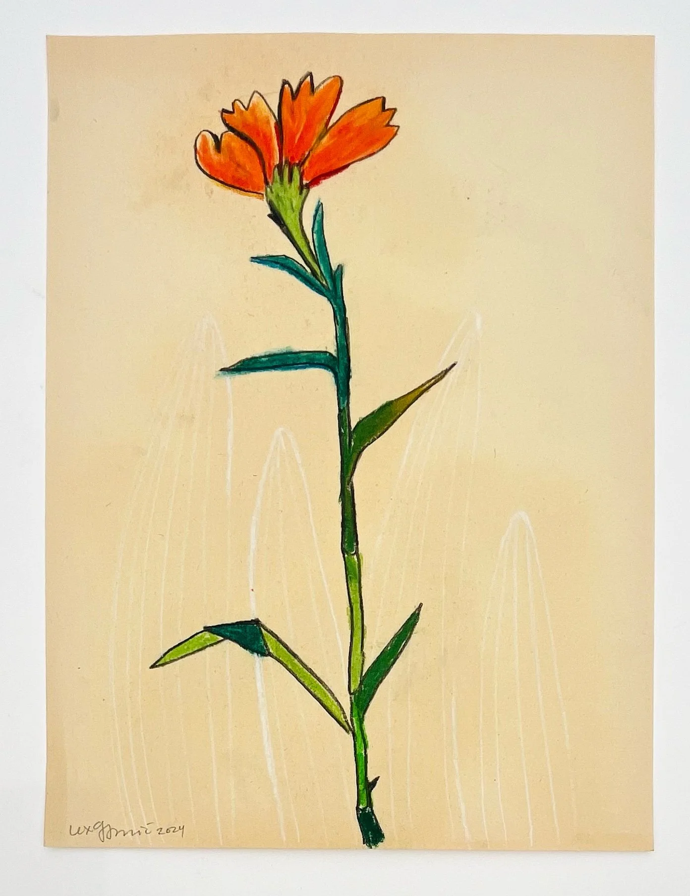  17  9x12"  Drawing on found paper  2024 