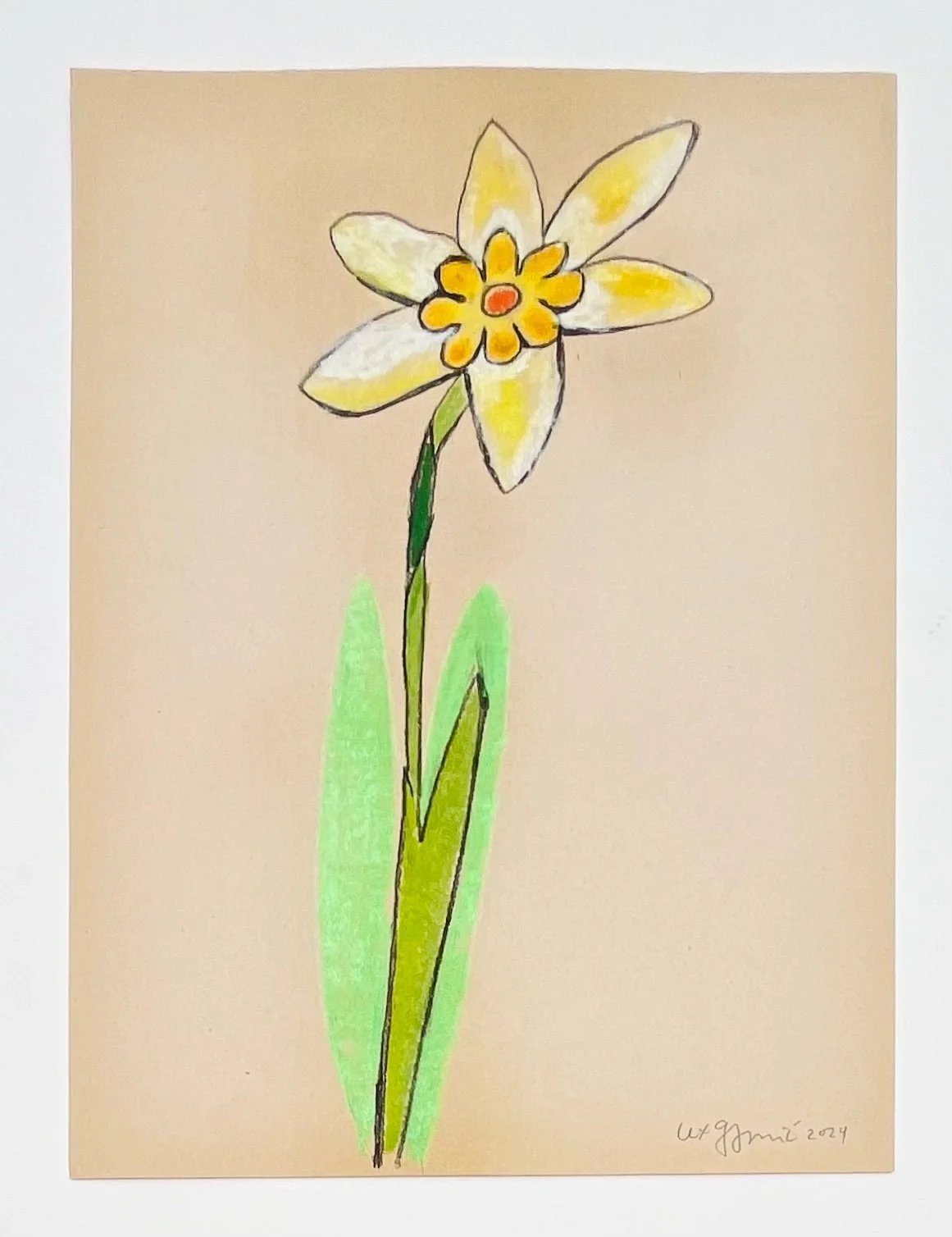  5  9x12"  Drawing on found paper  2024 