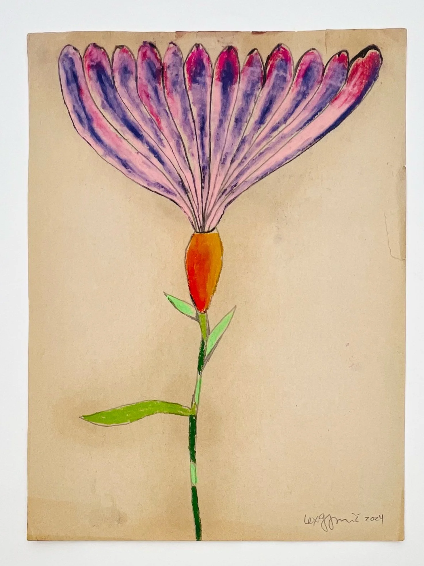  35  9x12"  Drawing on found paper  2024 