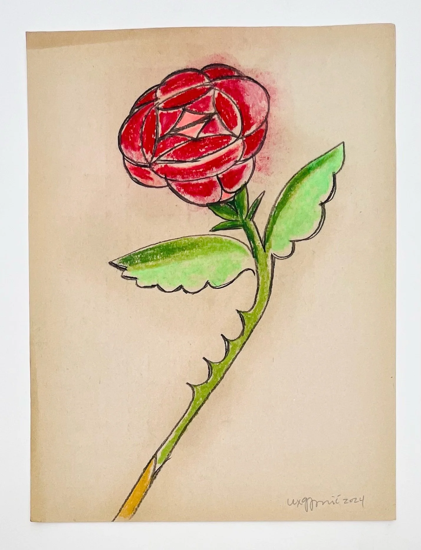  38  9x12"  Drawing on found paper  2024 