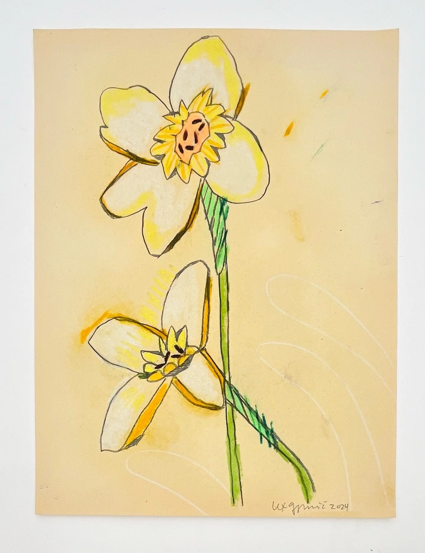  28  9x12"  Drawing on found paper  2024 