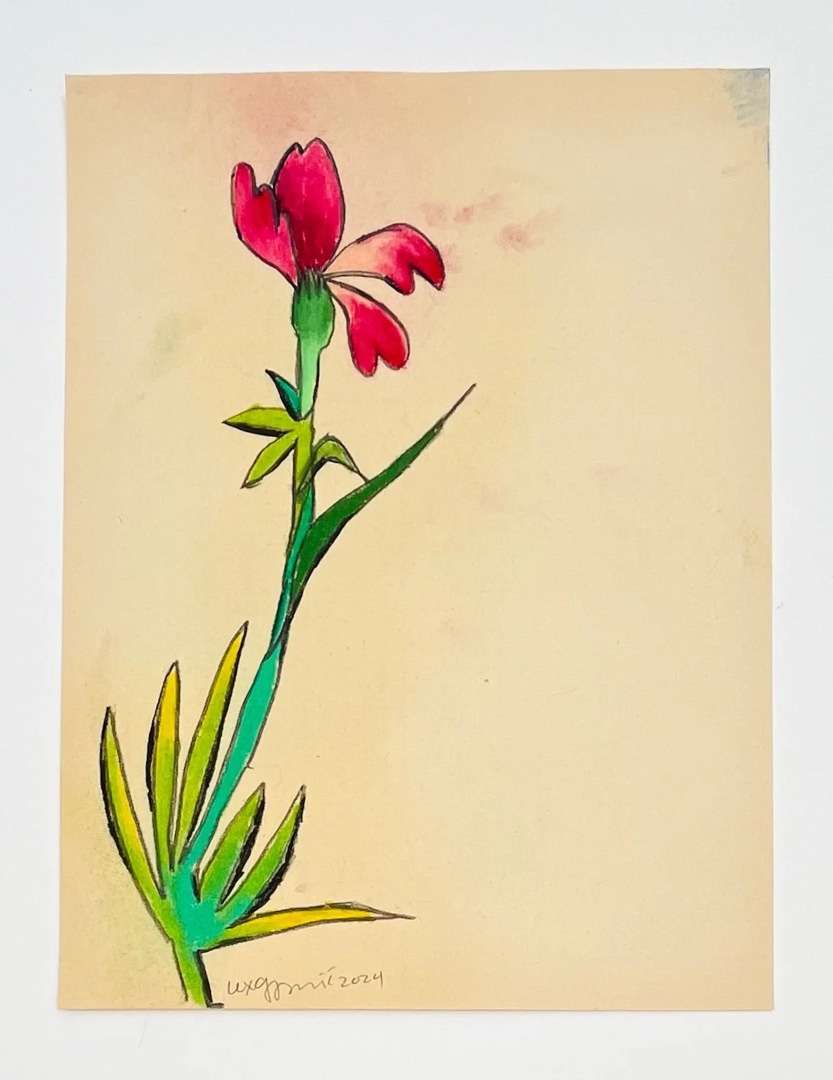  48  9x12"  Drawing on found paper  2024 