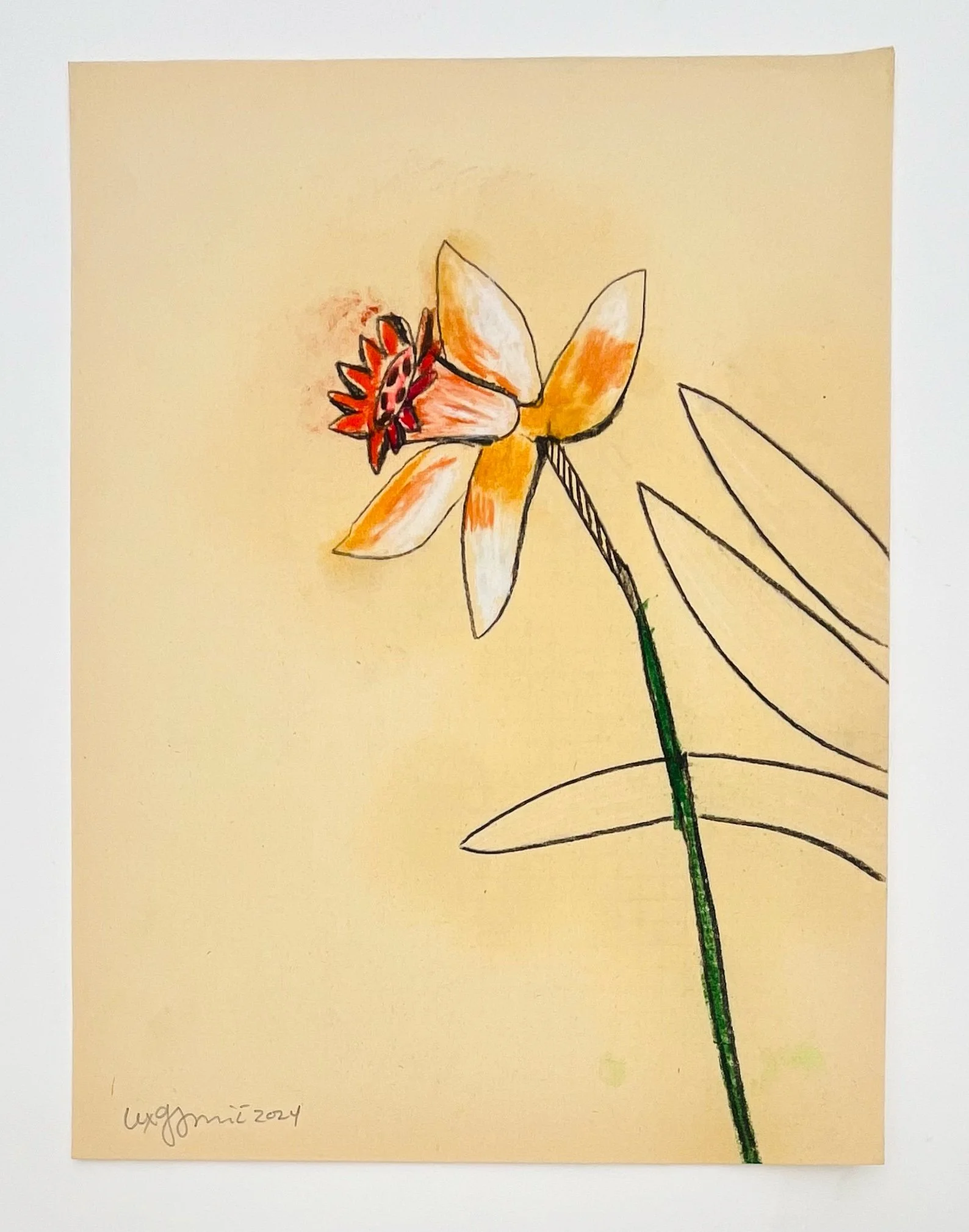  25  9x12"  Drawing on found paper  2024 