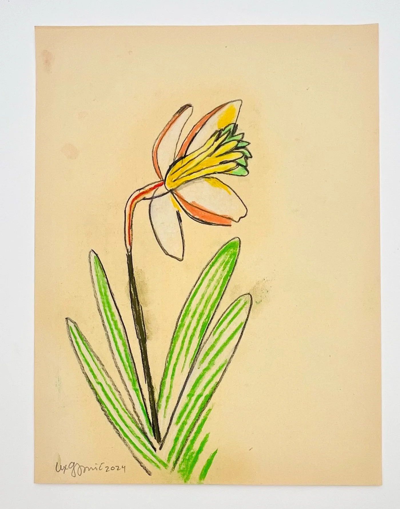  37  9x12"  Drawing on found paper  2024 