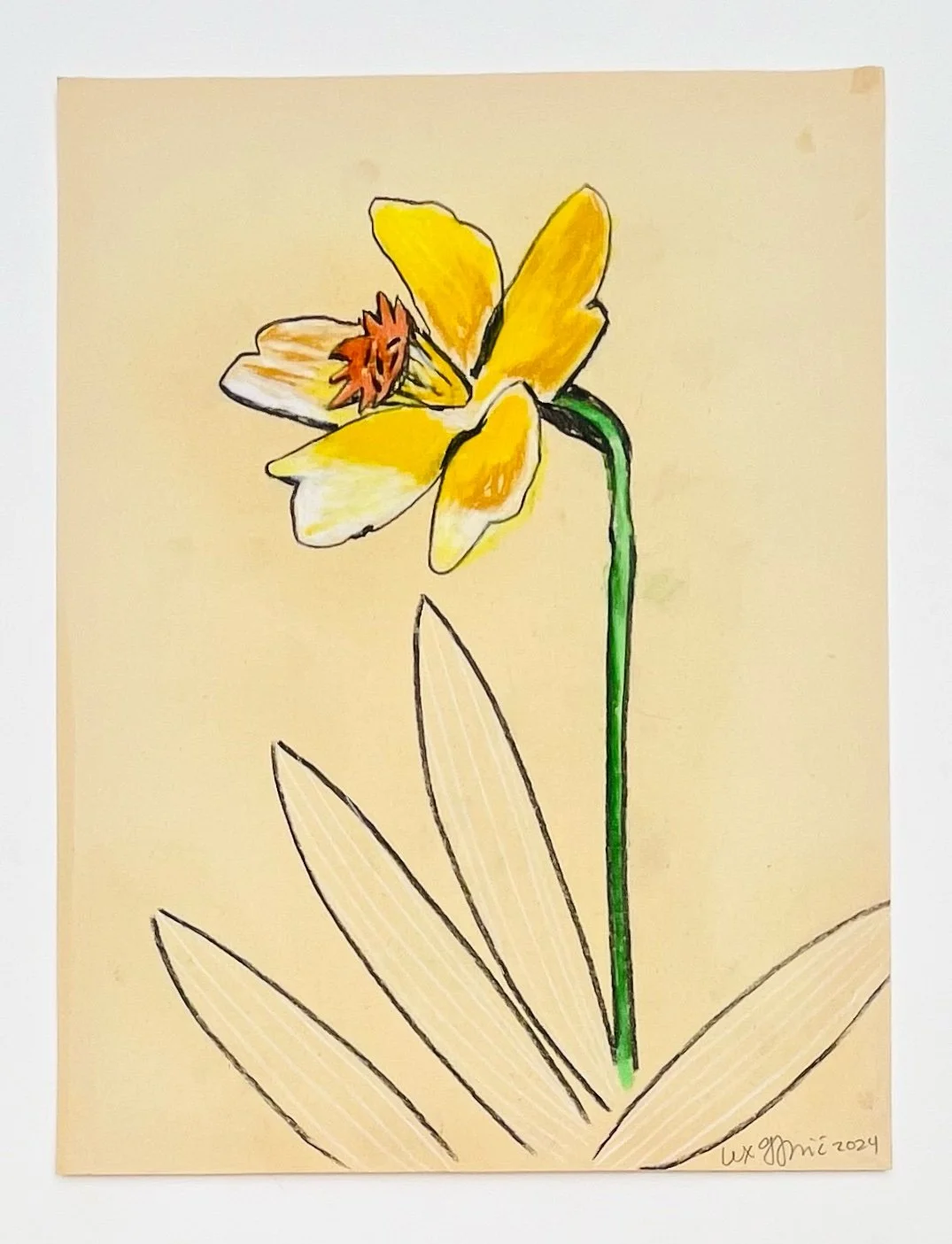  43  9x12"  Drawing on found paper  2024 