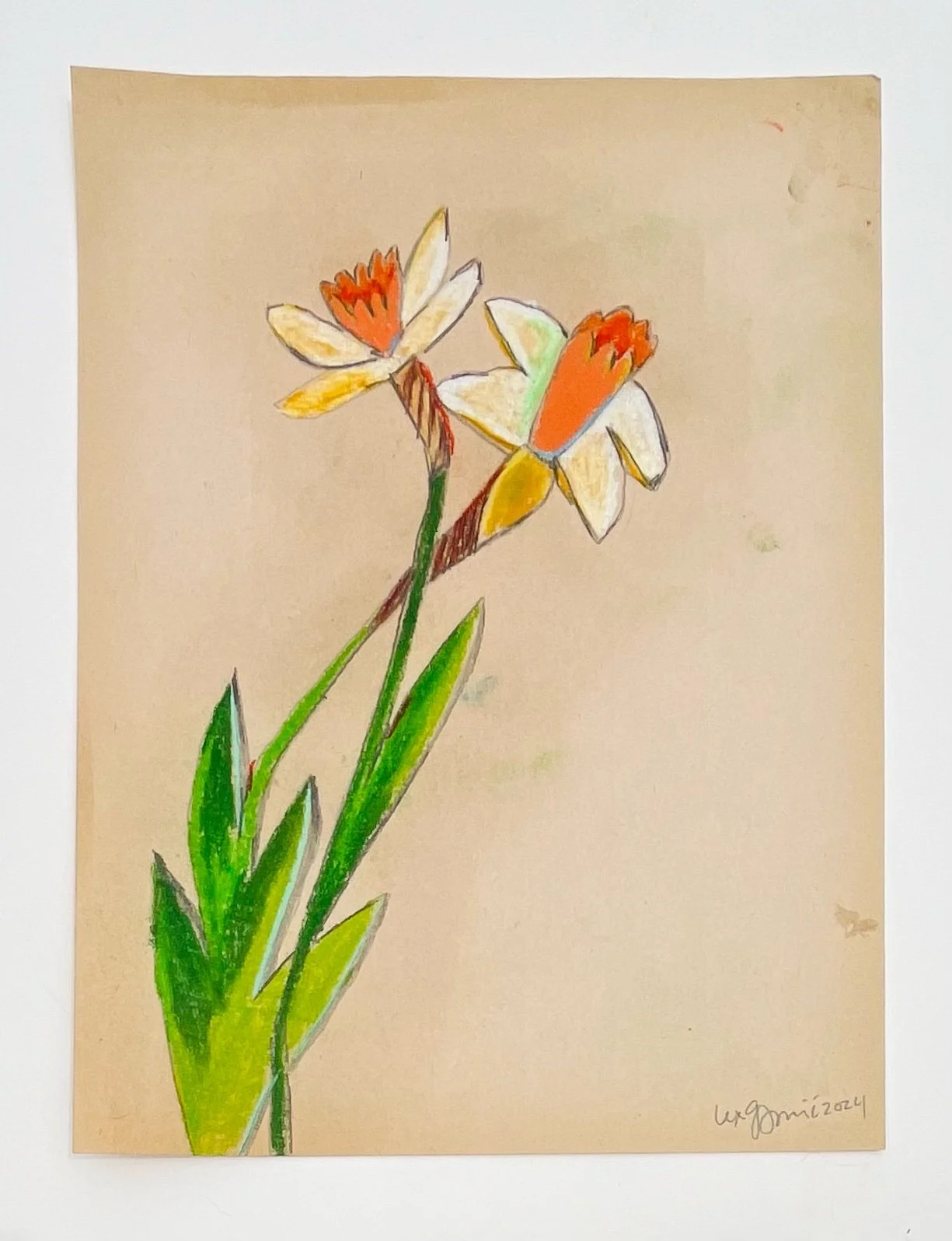  44  9x12"  Drawing on found paper  2024 