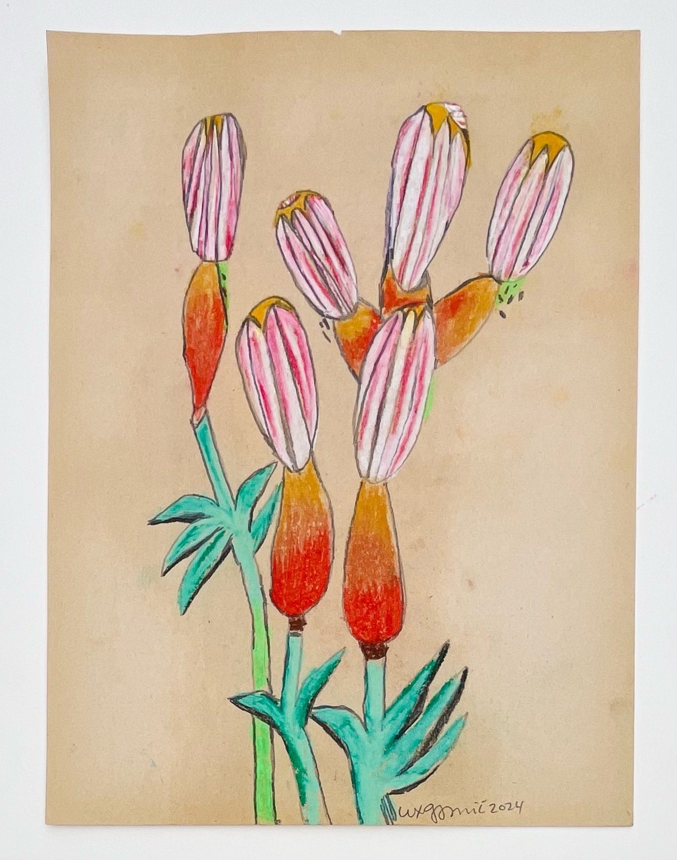  59  9x12"  Drawing on found paper  2024 