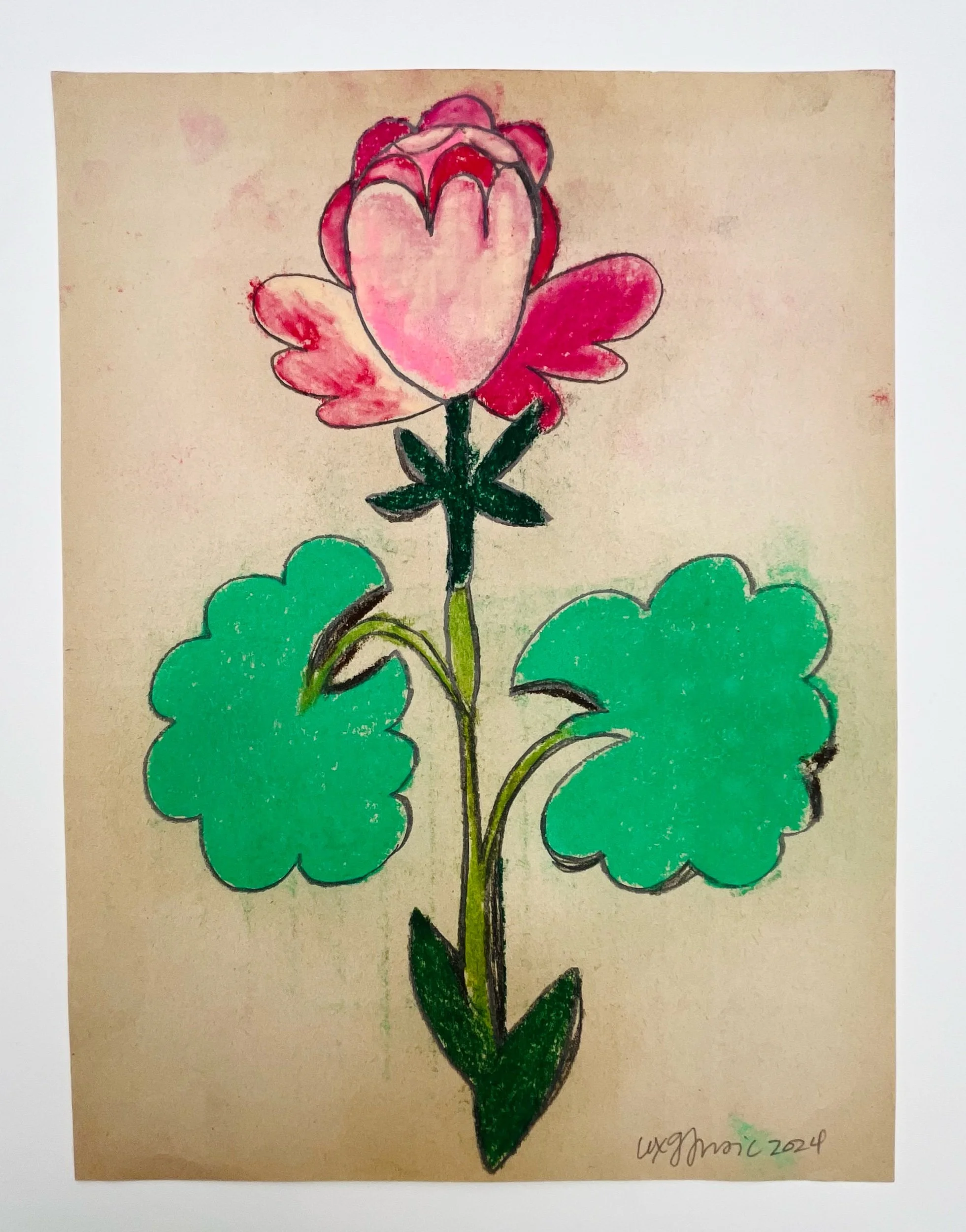  83  9x12"  Drawing on found paper  2024 