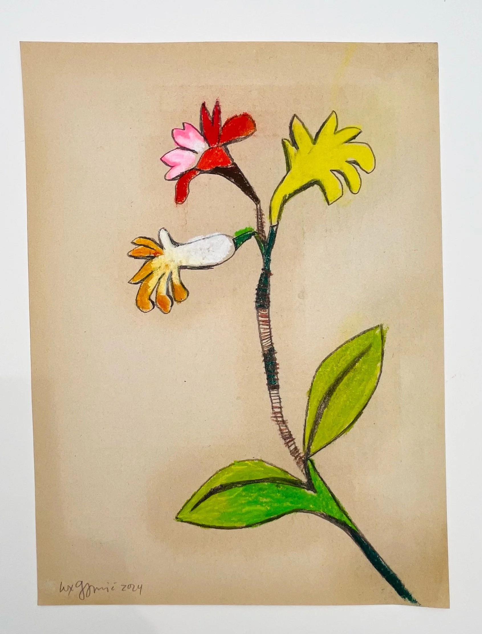  67  9x12"  Drawing on found paper  2024 