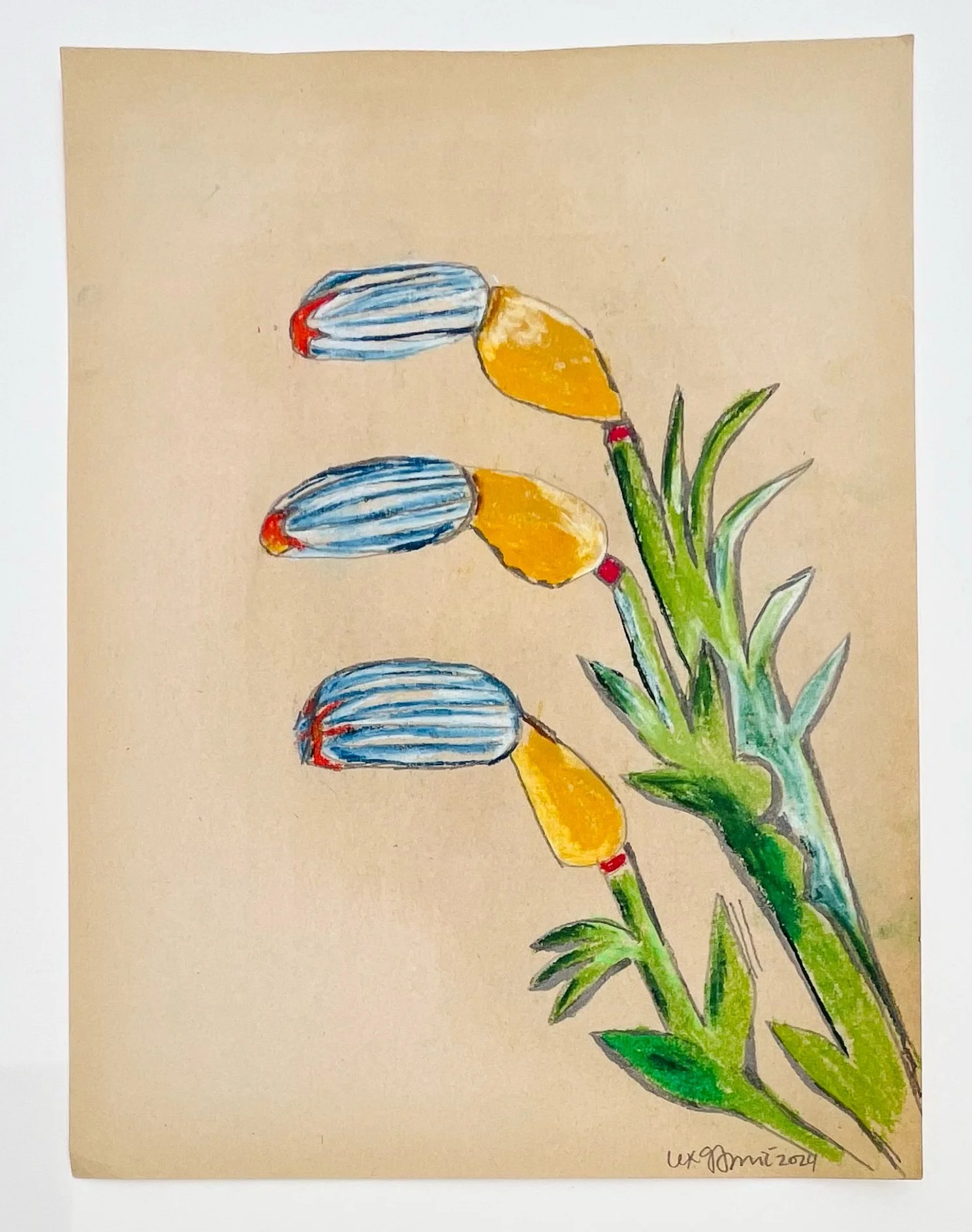  60  9x12"  Drawing on found paper  2024 