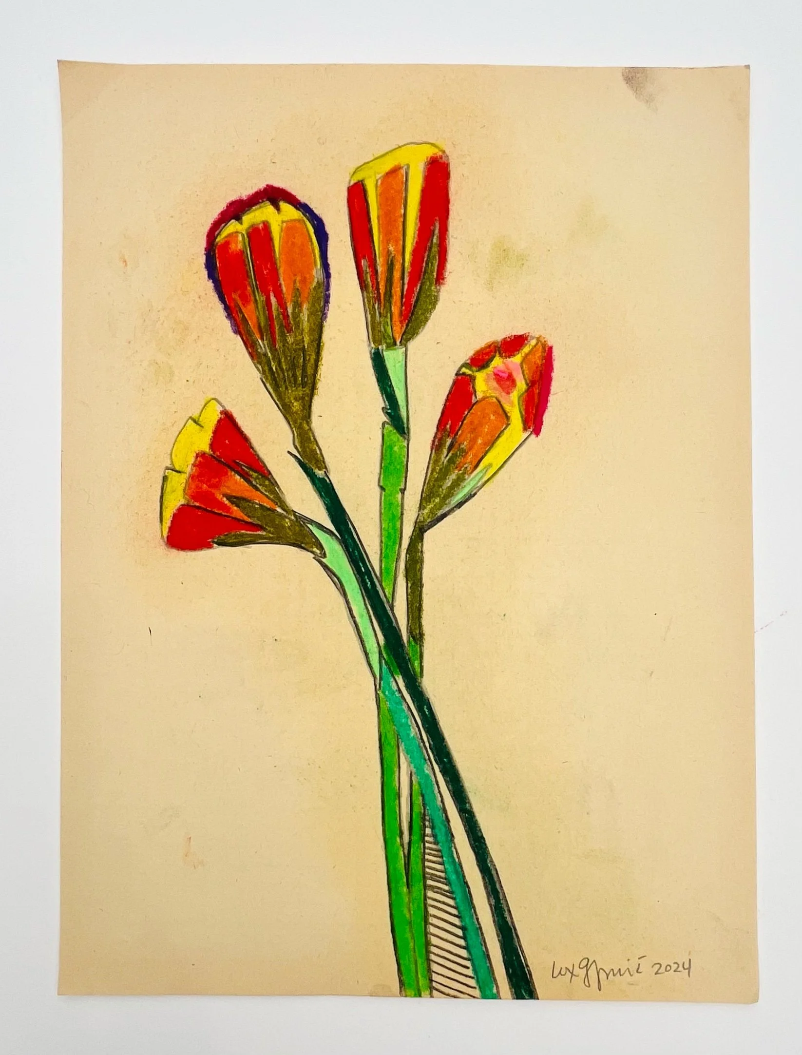  75  9x12"  Drawing on found paper  2024 