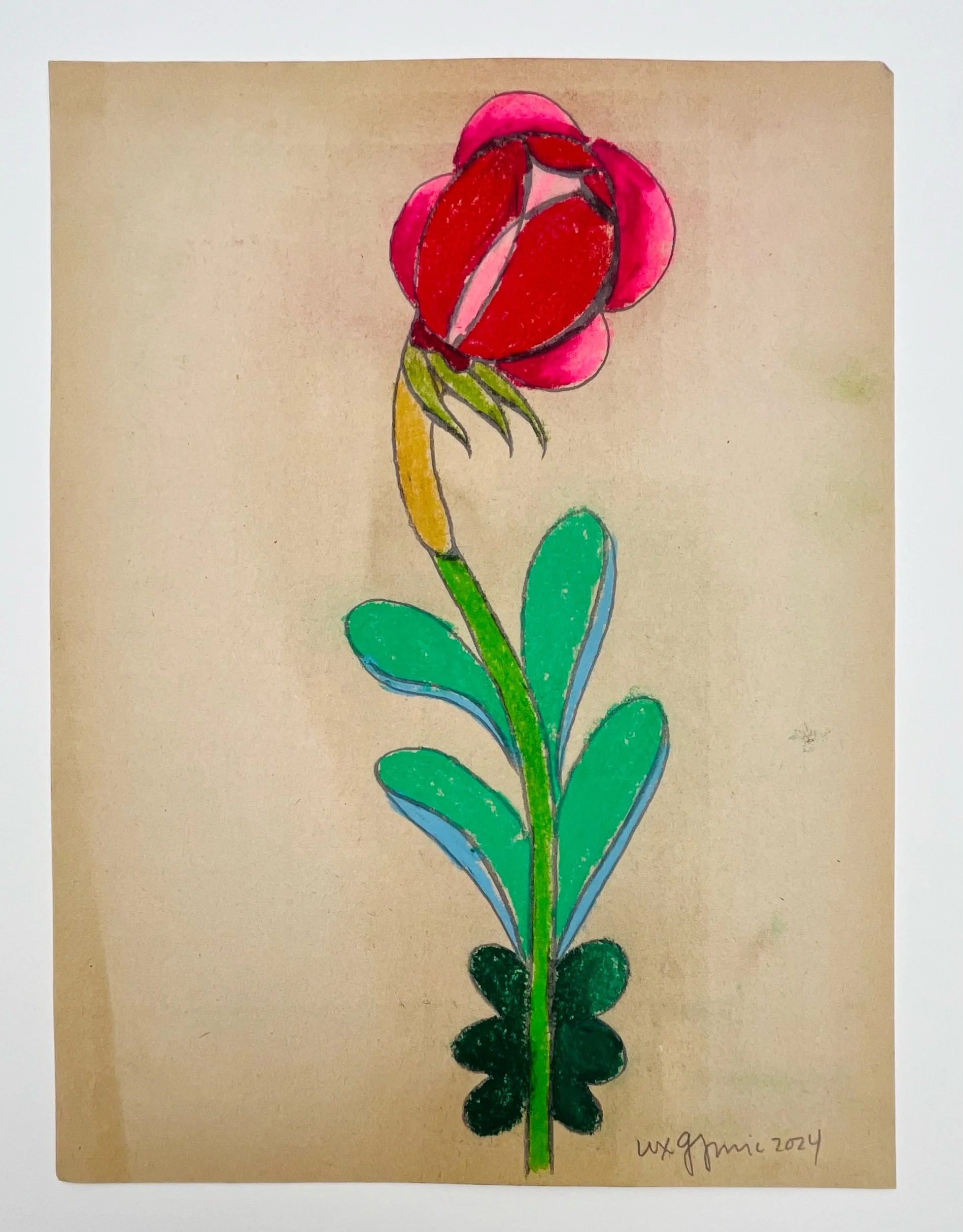  72  9x12"  Drawing on found paper  2024 