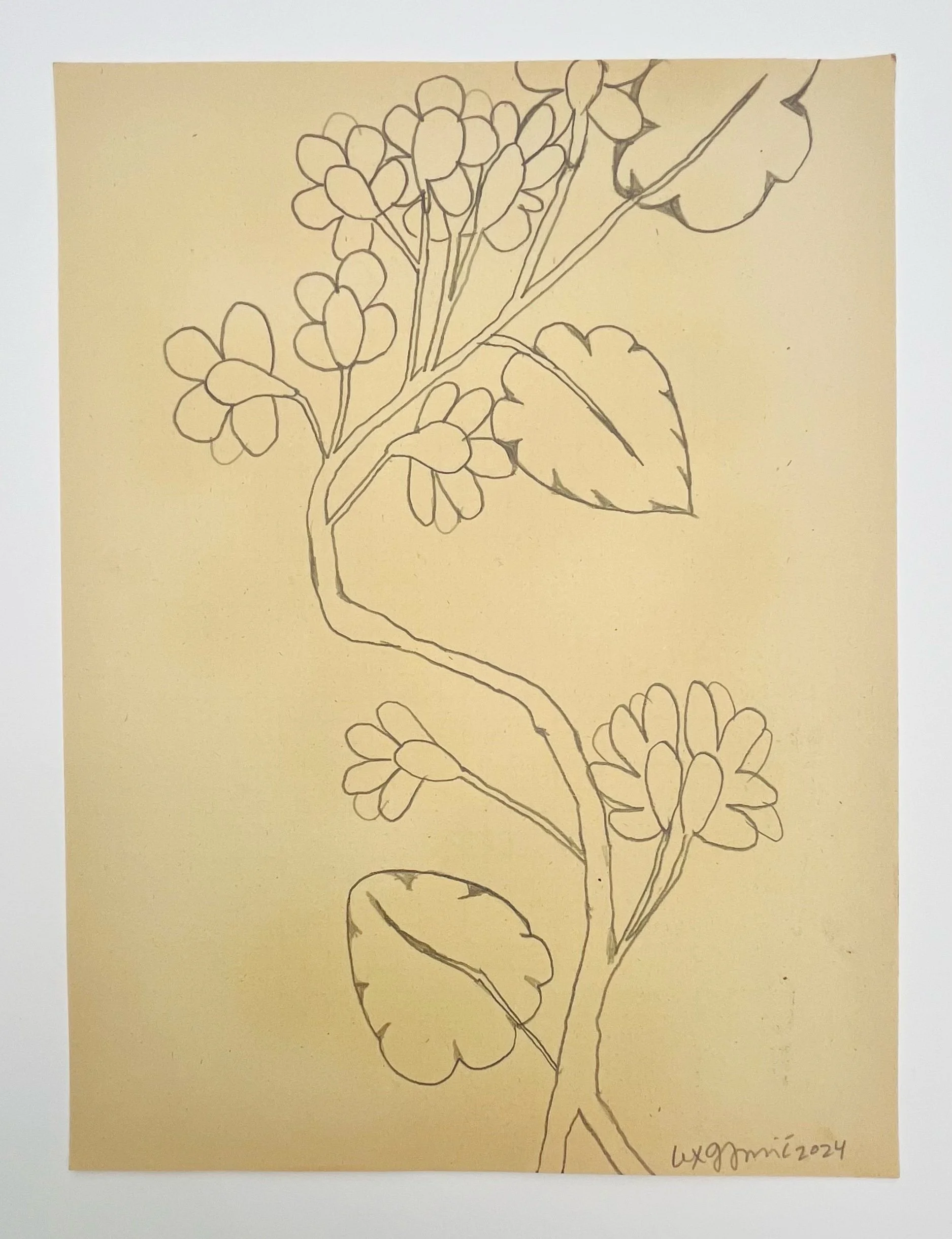  100  9x12"  Drawing on found paper  2024 