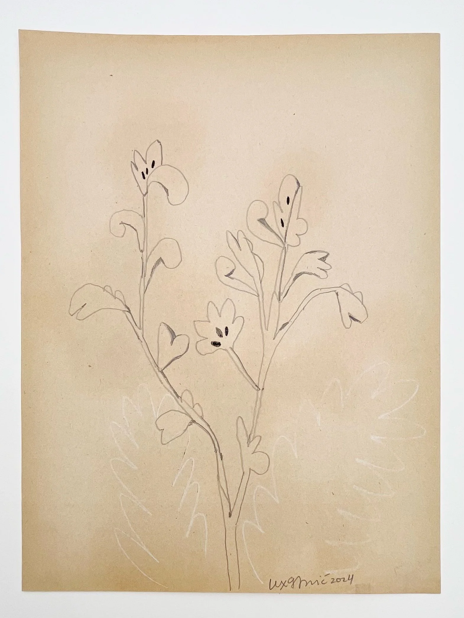  89  9x12"  Drawing on found paper  2024 