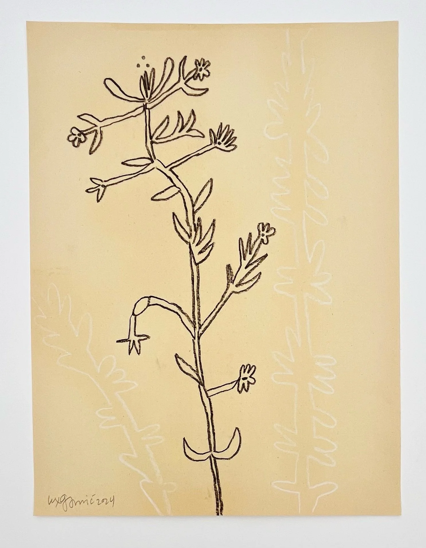  111  9x12"  Drawing on found paper  2024 