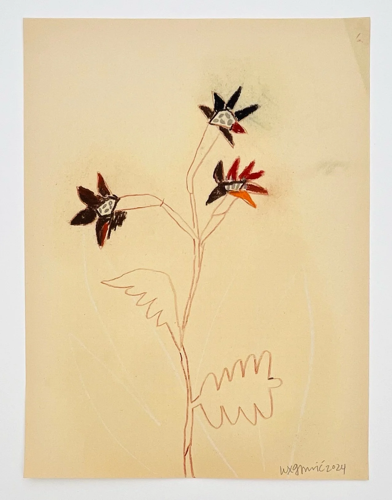  115  9x12"  Drawing on found paper  2024 