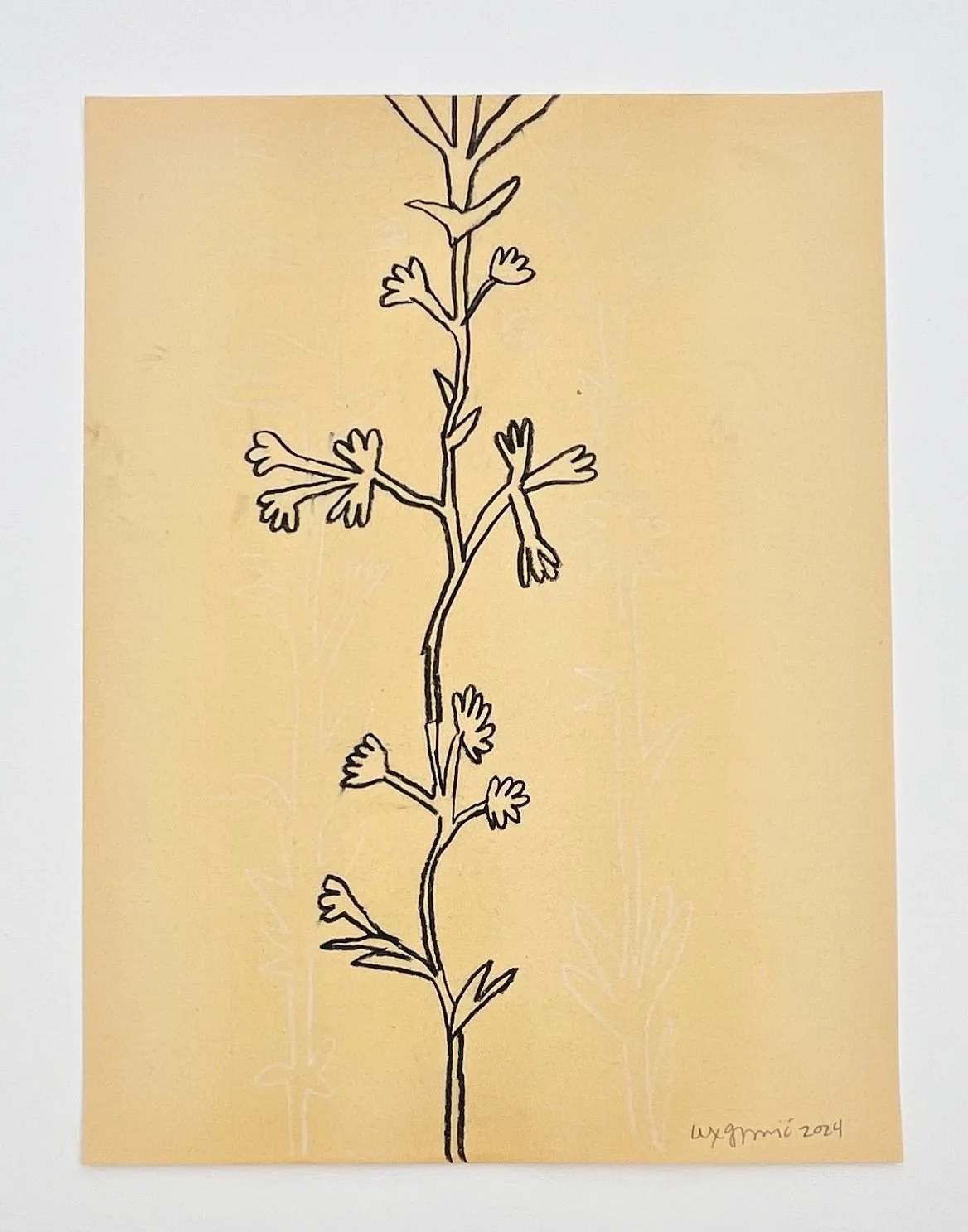  116  9x12"  Drawing on found paper  2024 