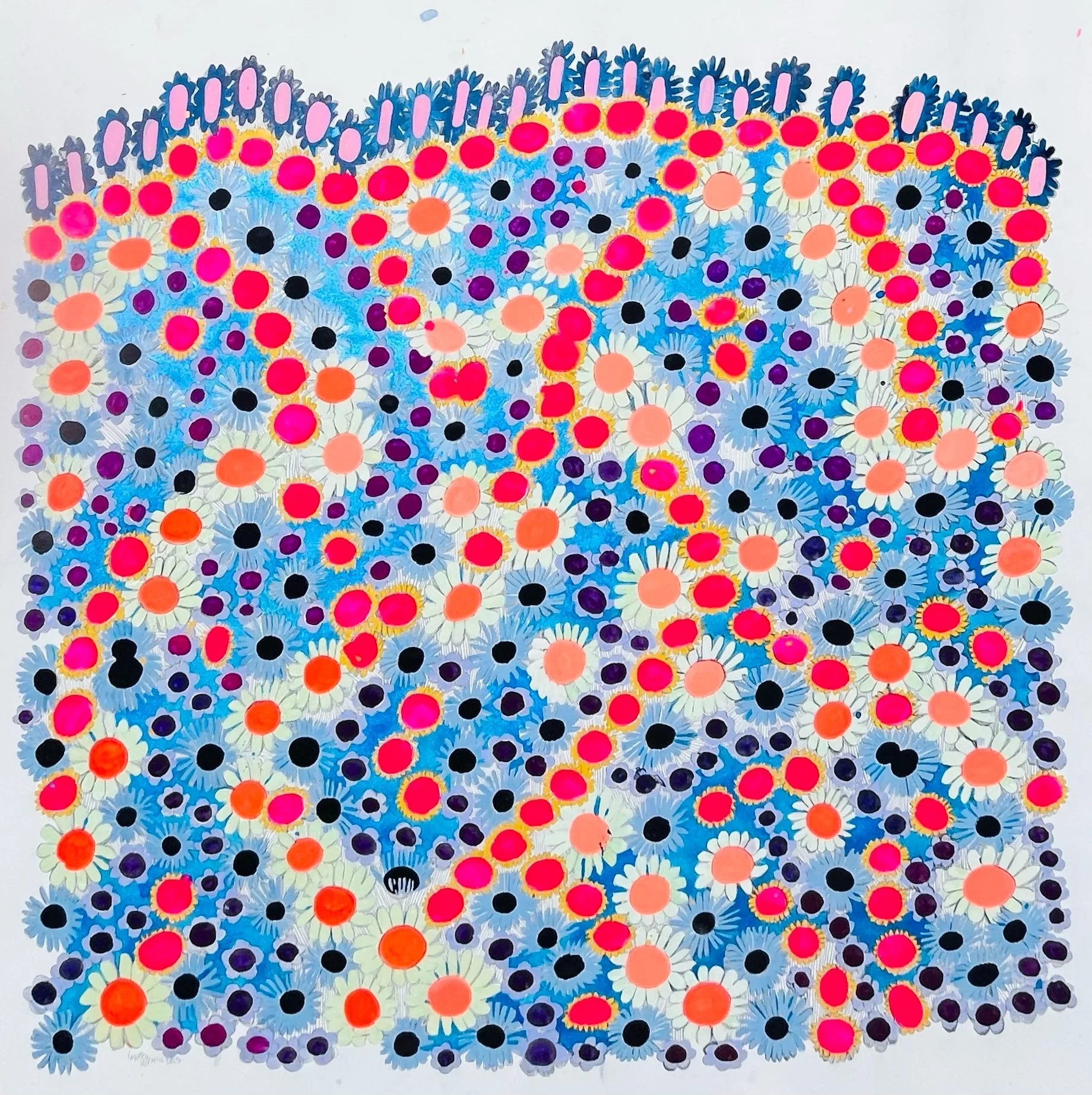 Elation,42x42", mixed media on paper, 2025