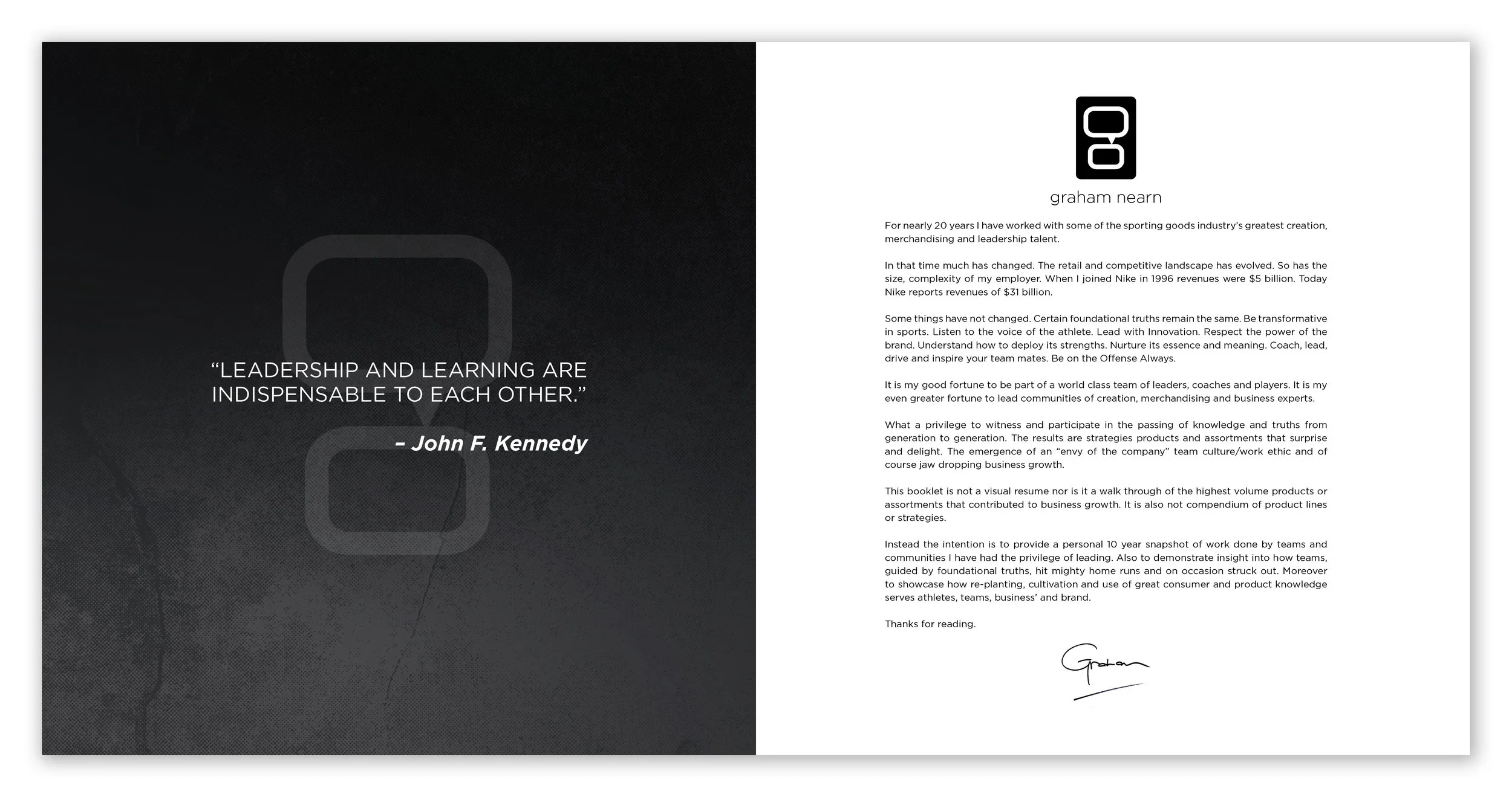 inside cover | introduction page of leave behind 