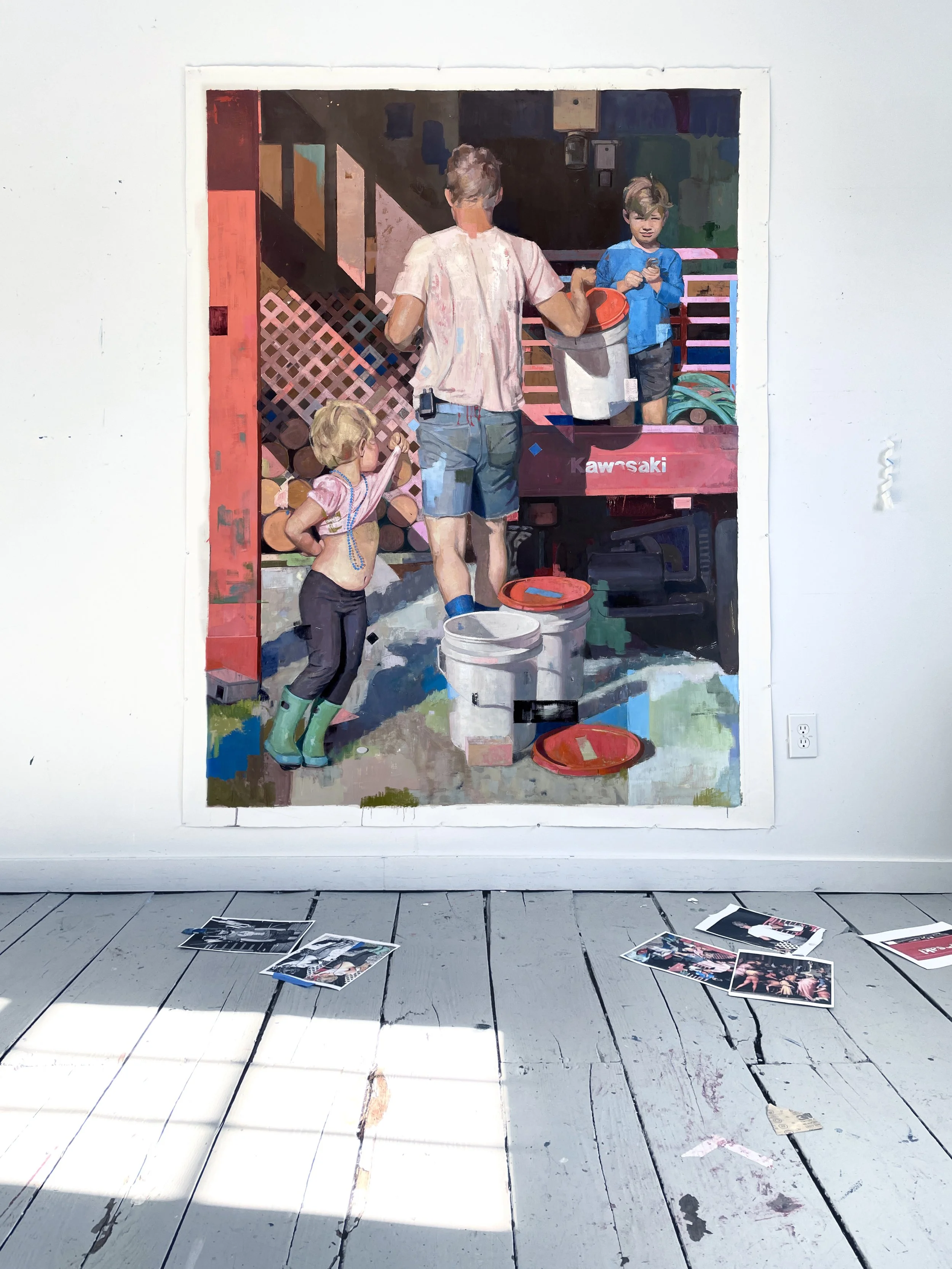 Image of a painting featuring a man and children 