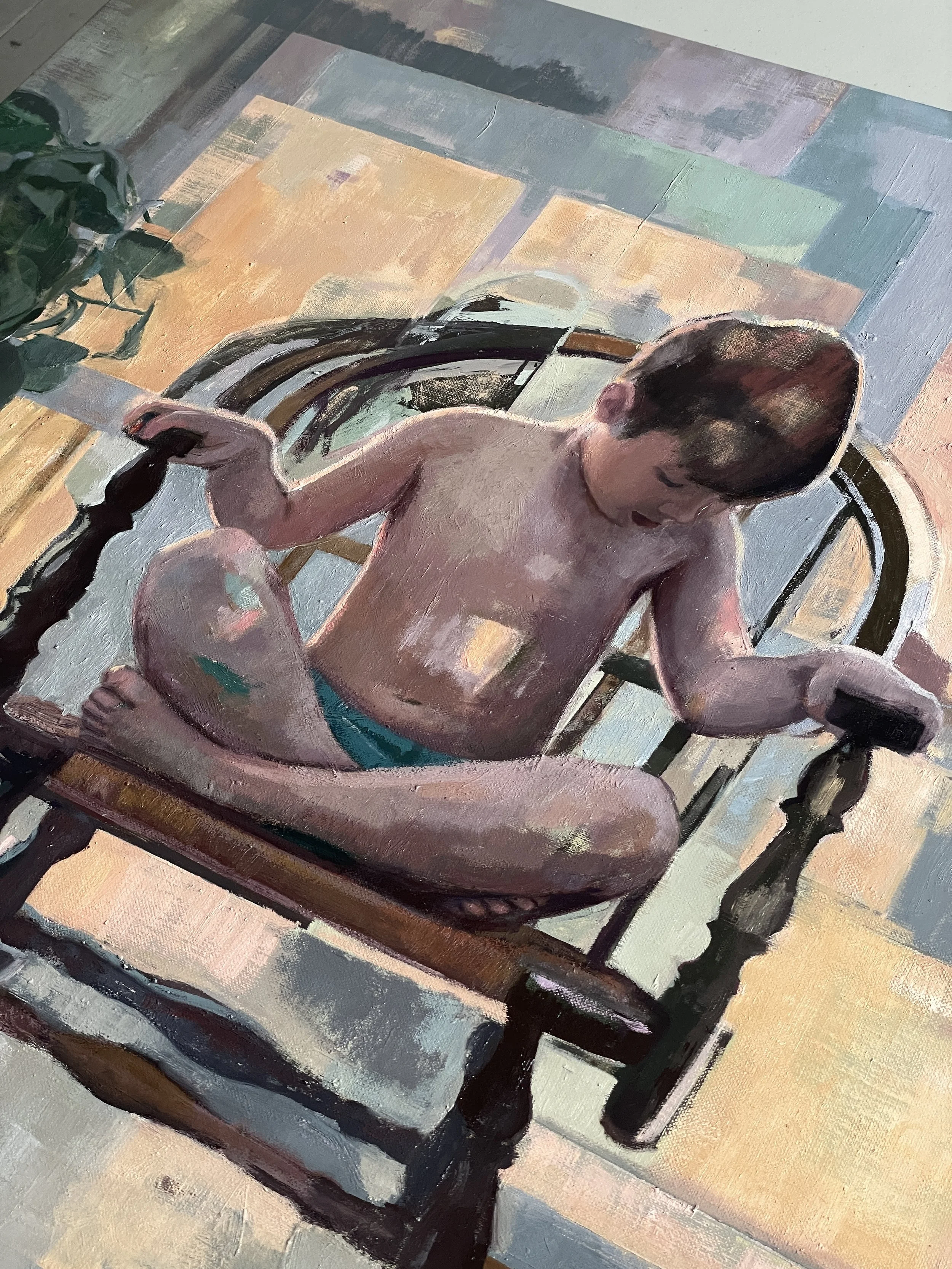  painting detail boy on chair 